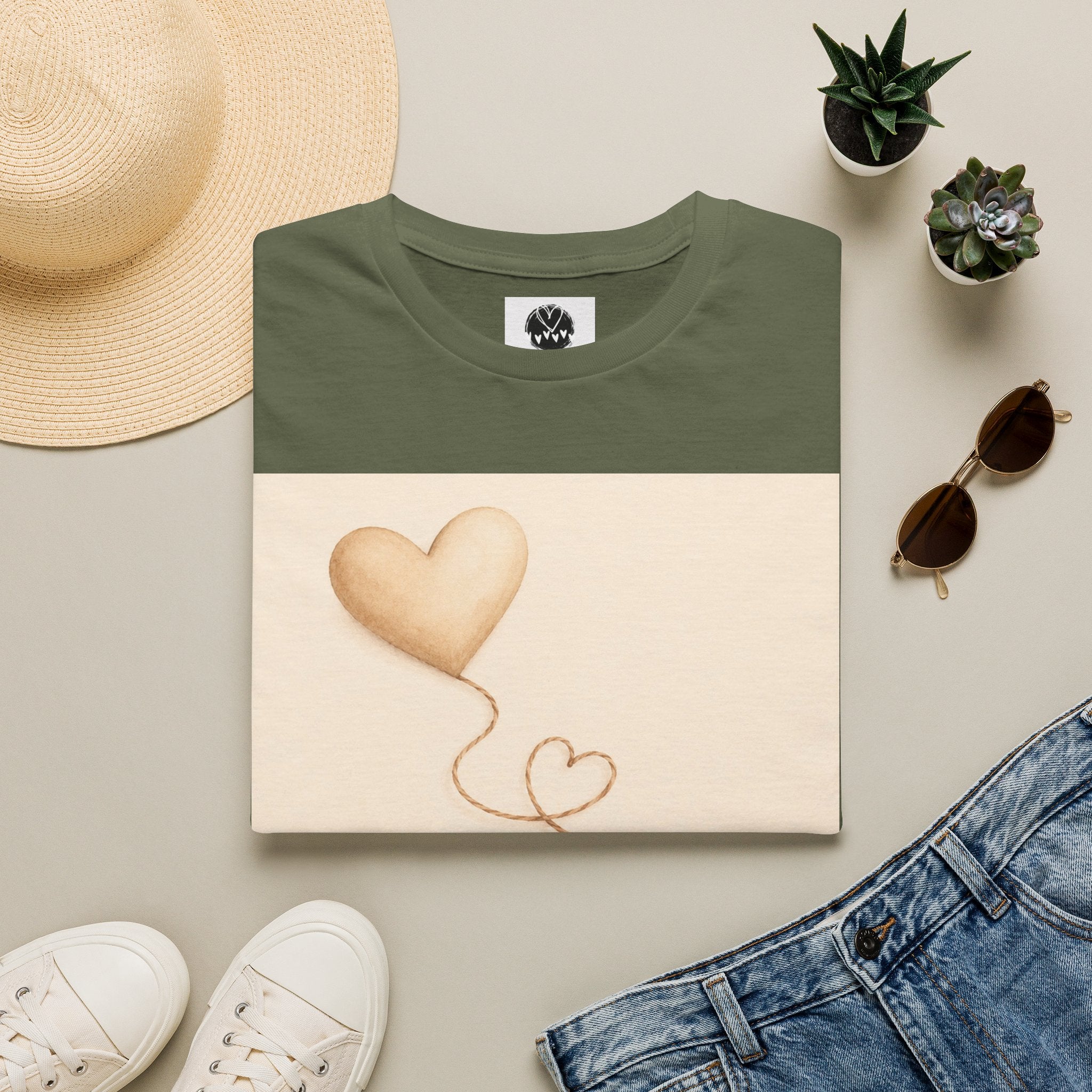Connected Hearts heart design T-Shirt | love balloon illustration