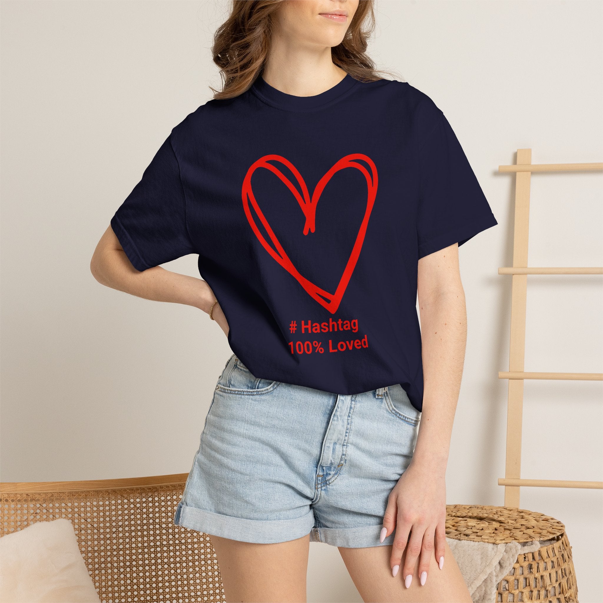 Red Heart Sketch Tee | #Hashtag 100% Loved Graphic T-Shirt