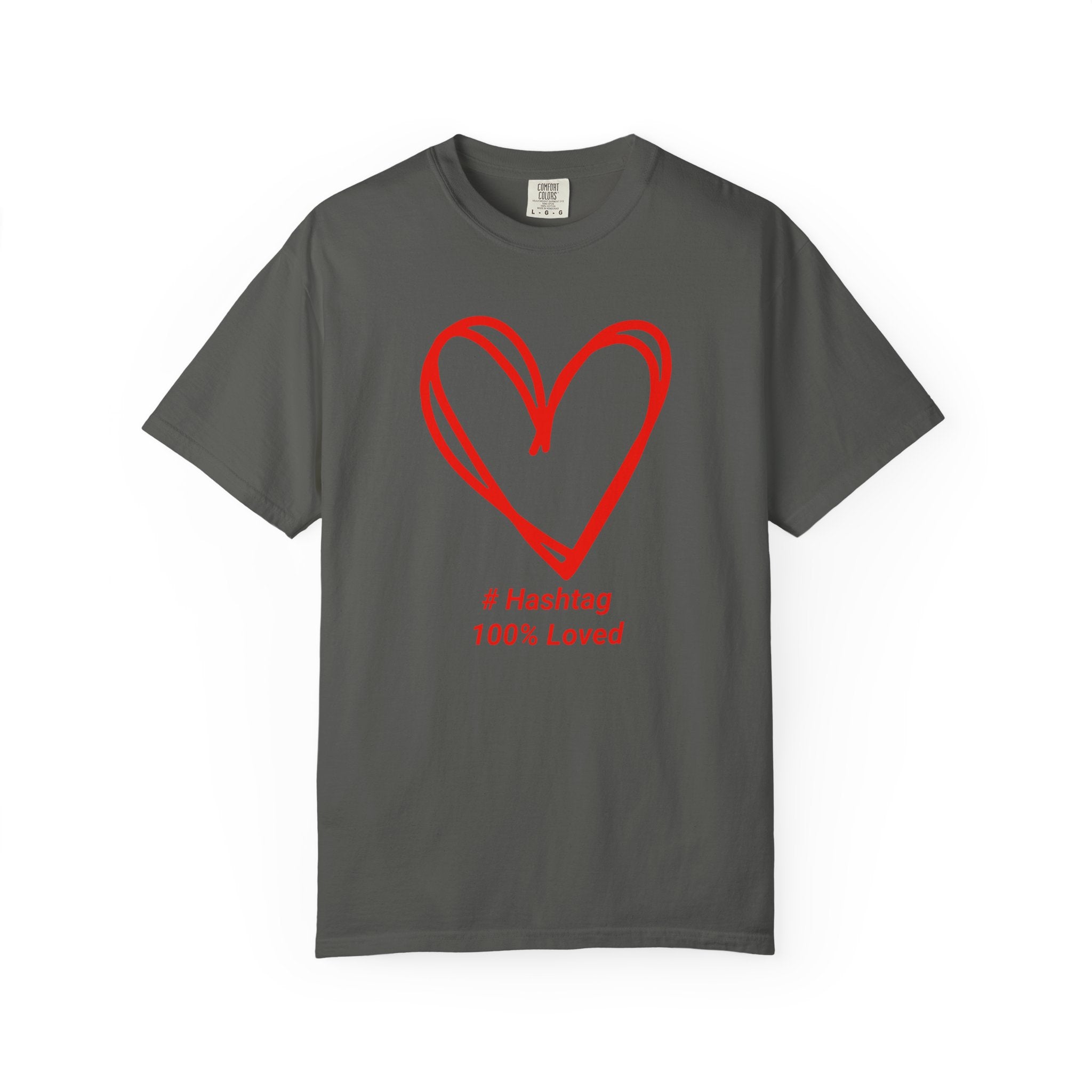Red Heart Sketch Tee | #Hashtag 100% Loved Graphic T-Shirt