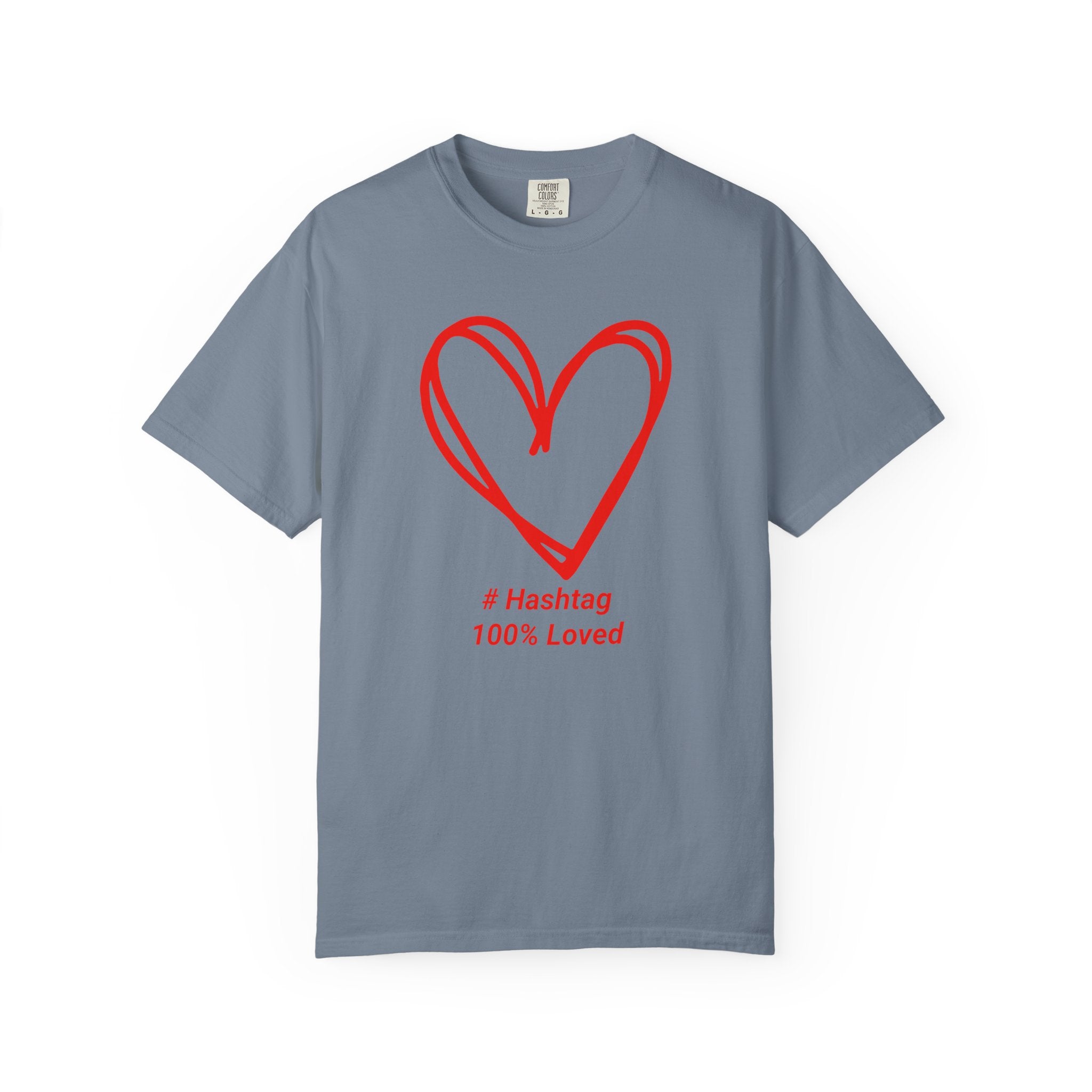 Red Heart Sketch Tee | #Hashtag 100% Loved Graphic T-Shirt