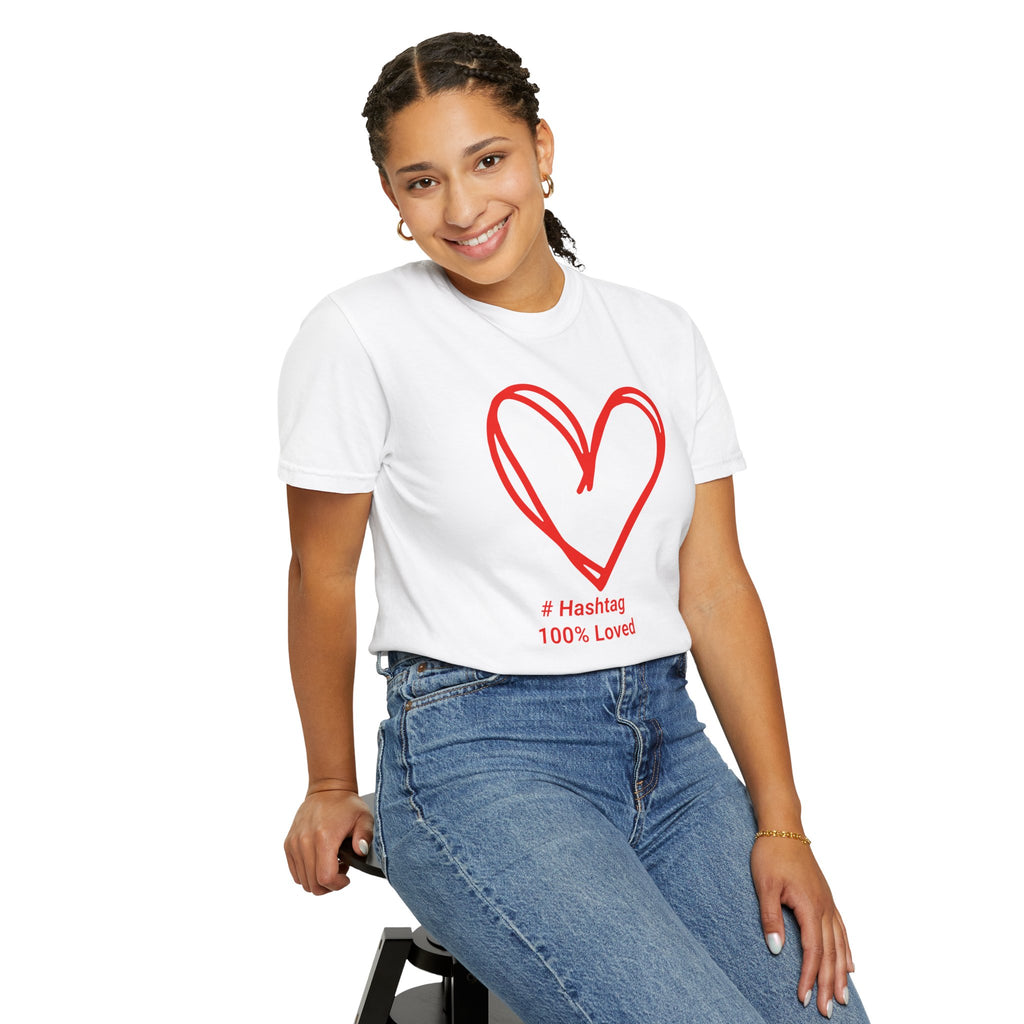 Red Heart Sketch Tee | #Hashtag 100% Loved Graphic T-Shirt