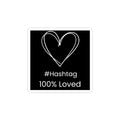 Black Heart Kiss-Cut Sticker | #Hashtag 100% Loved Decal