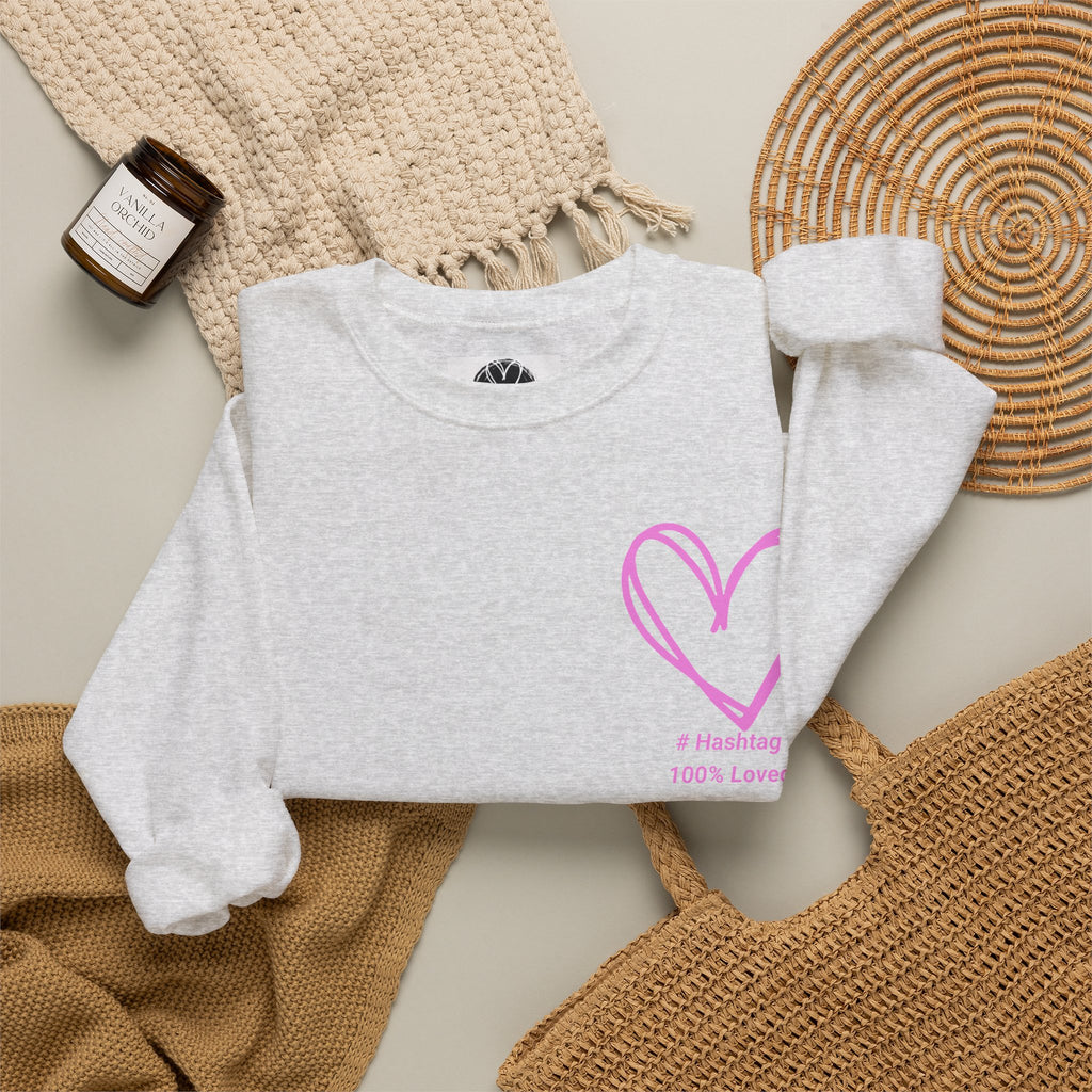 Crewneck Sweatshirt — Pink Heart 'I Choose Me' Minimal Self-Love Design