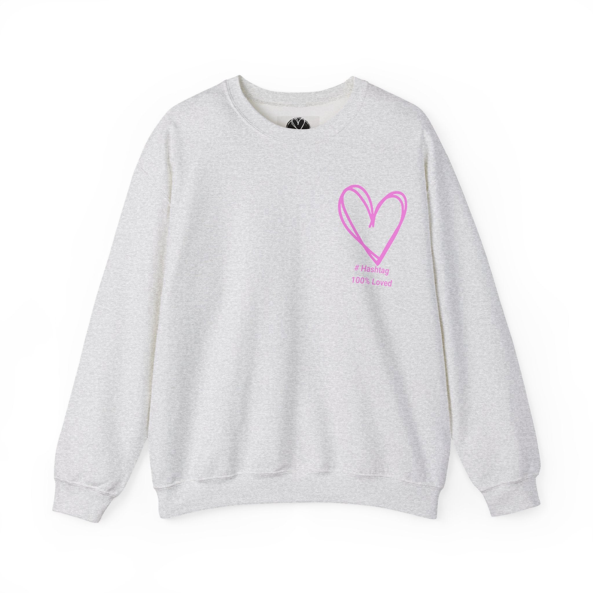 Crewneck Sweatshirt — Pink Heart 'I Choose Me' Minimal Self-Love Design