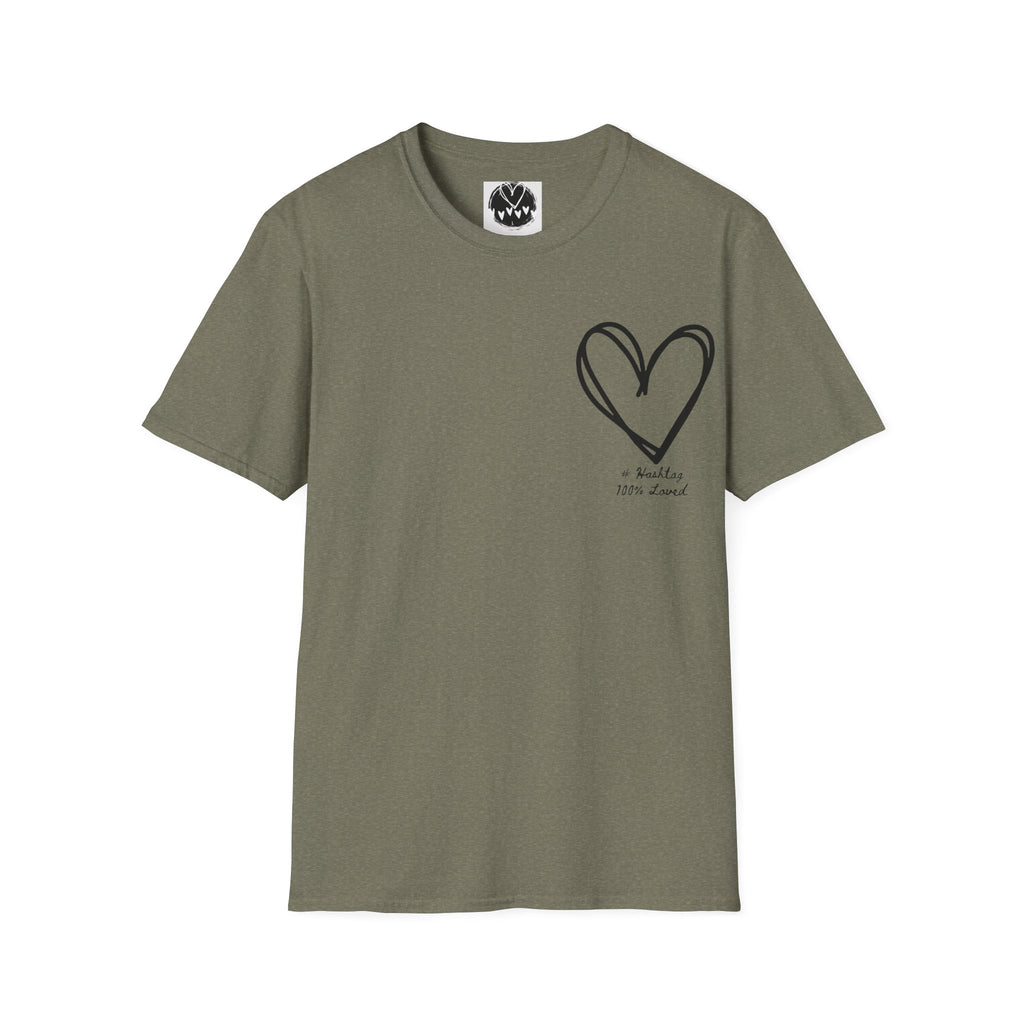 100% Loved T-Shirt — Minimal #Hashtag Love Graphic Tee