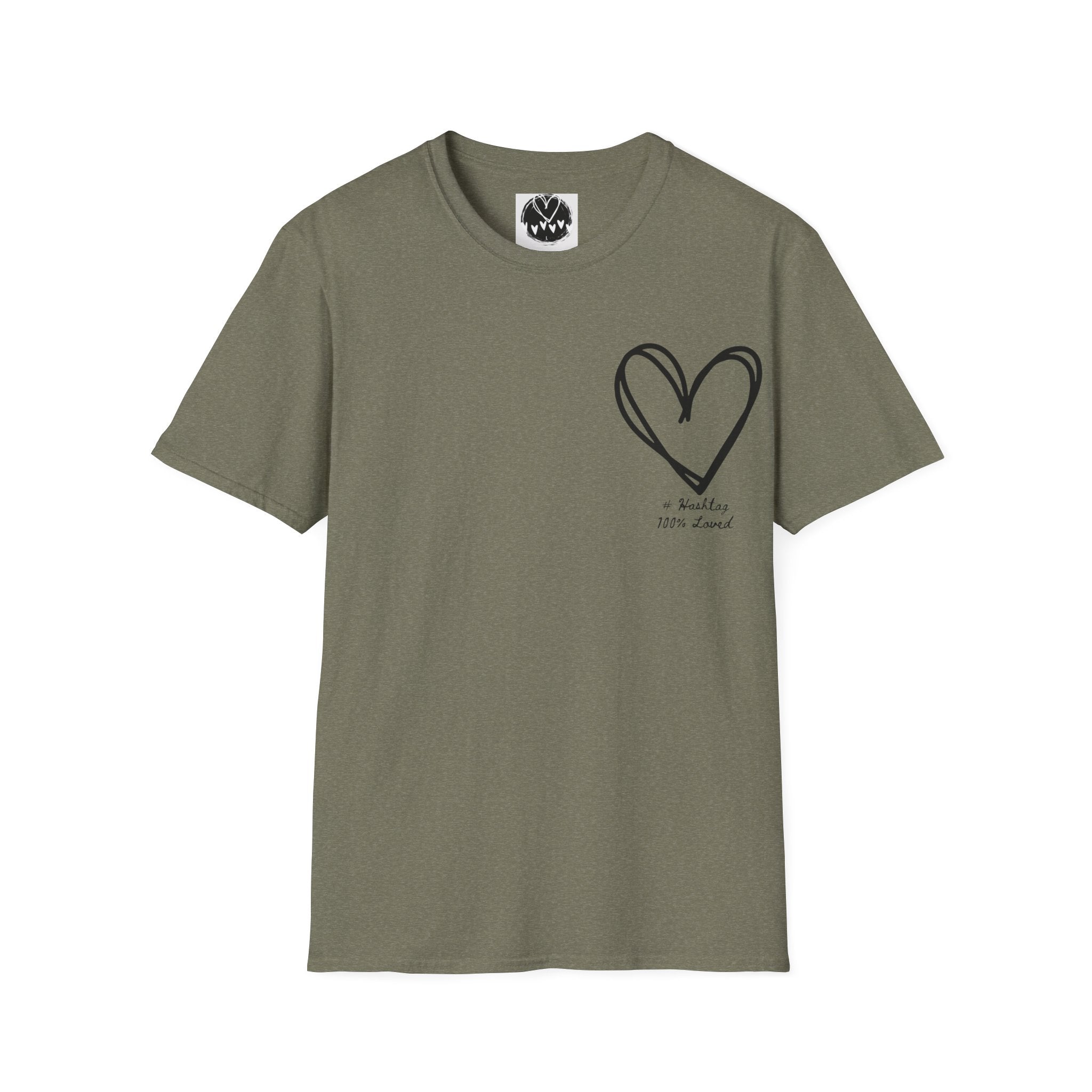 100% Loved T-Shirt — Minimal #Hashtag Love Graphic Tee