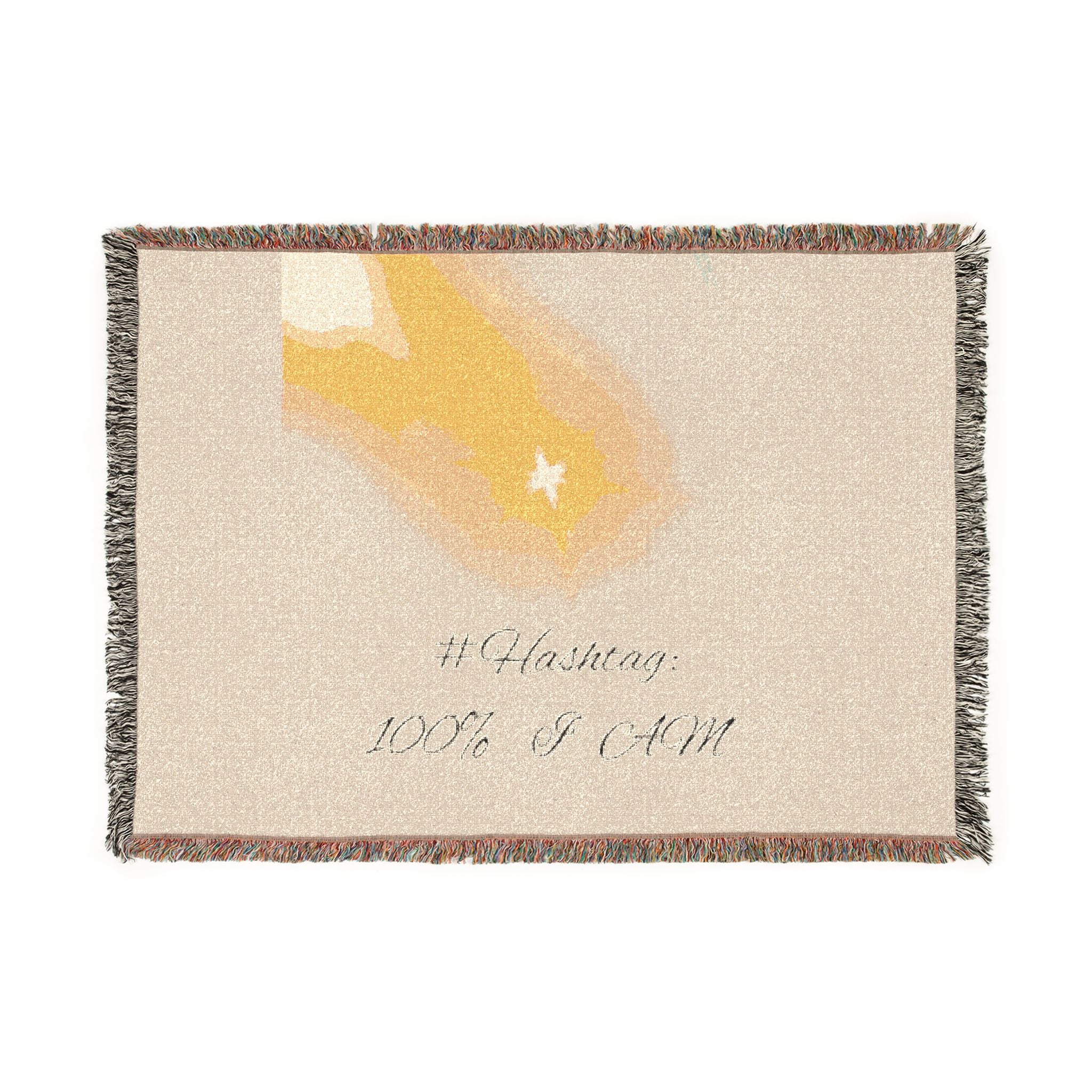 100% I AM Woven Throw Blanket | Heart2Heart Cosy Throw with Fringe