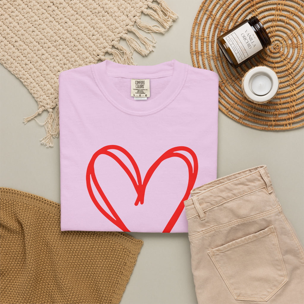 Red Heart Sketch Tee | #Hashtag 100% Loved Graphic T-Shirt