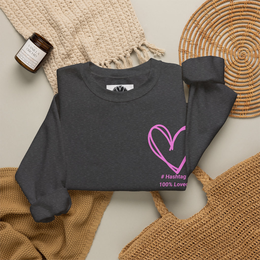 Crewneck Sweatshirt — Pink Heart 'I Choose Me' Minimal Self-Love Design