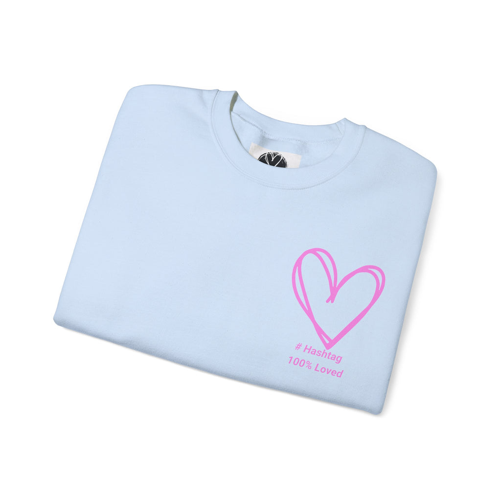 Crewneck Sweatshirt — Pink Heart 'I Choose Me' Minimal Self-Love Design