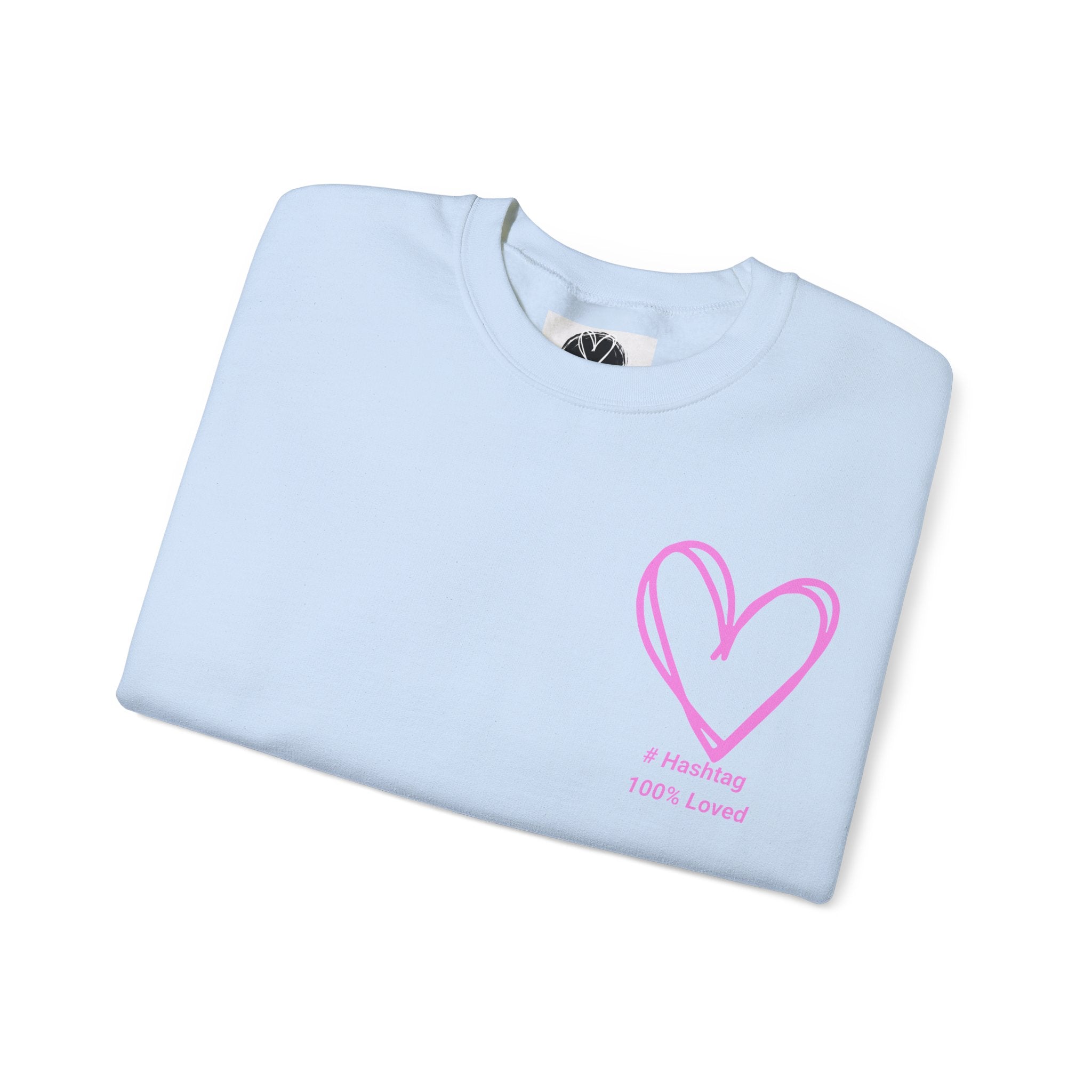 Crewneck Sweatshirt — Pink Heart 'I Choose Me' Minimal Self-Love Design