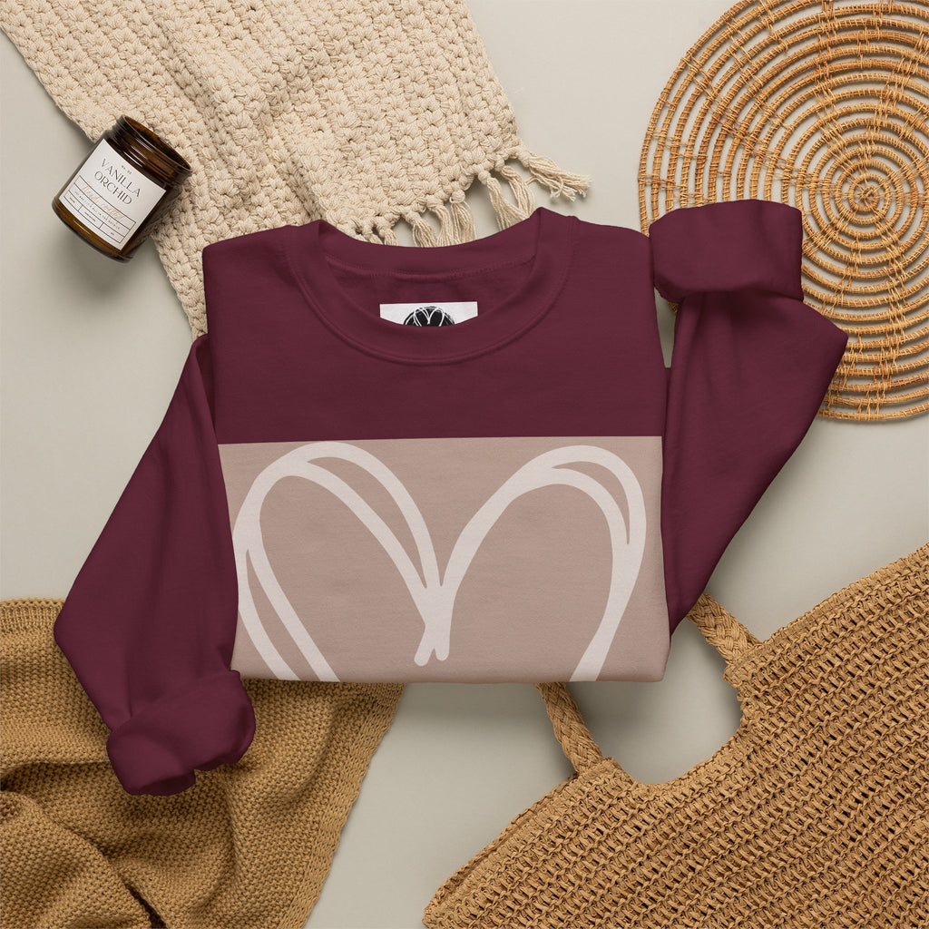 White Heart Crewneck Sweatshirt | #Hashtag 100% Loved