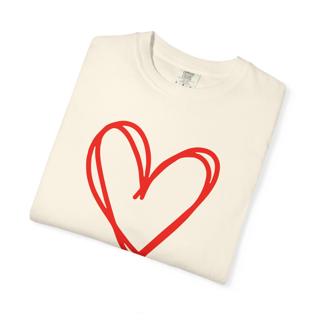 Red Heart Sketch Tee | #Hashtag 100% Loved Graphic T-Shirt