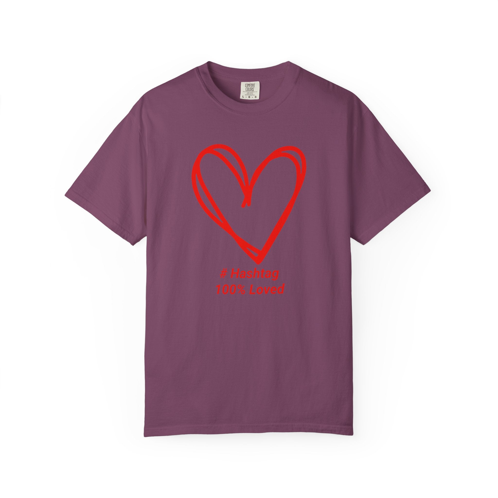 Red Heart Sketch Tee | #Hashtag 100% Loved Graphic T-Shirt