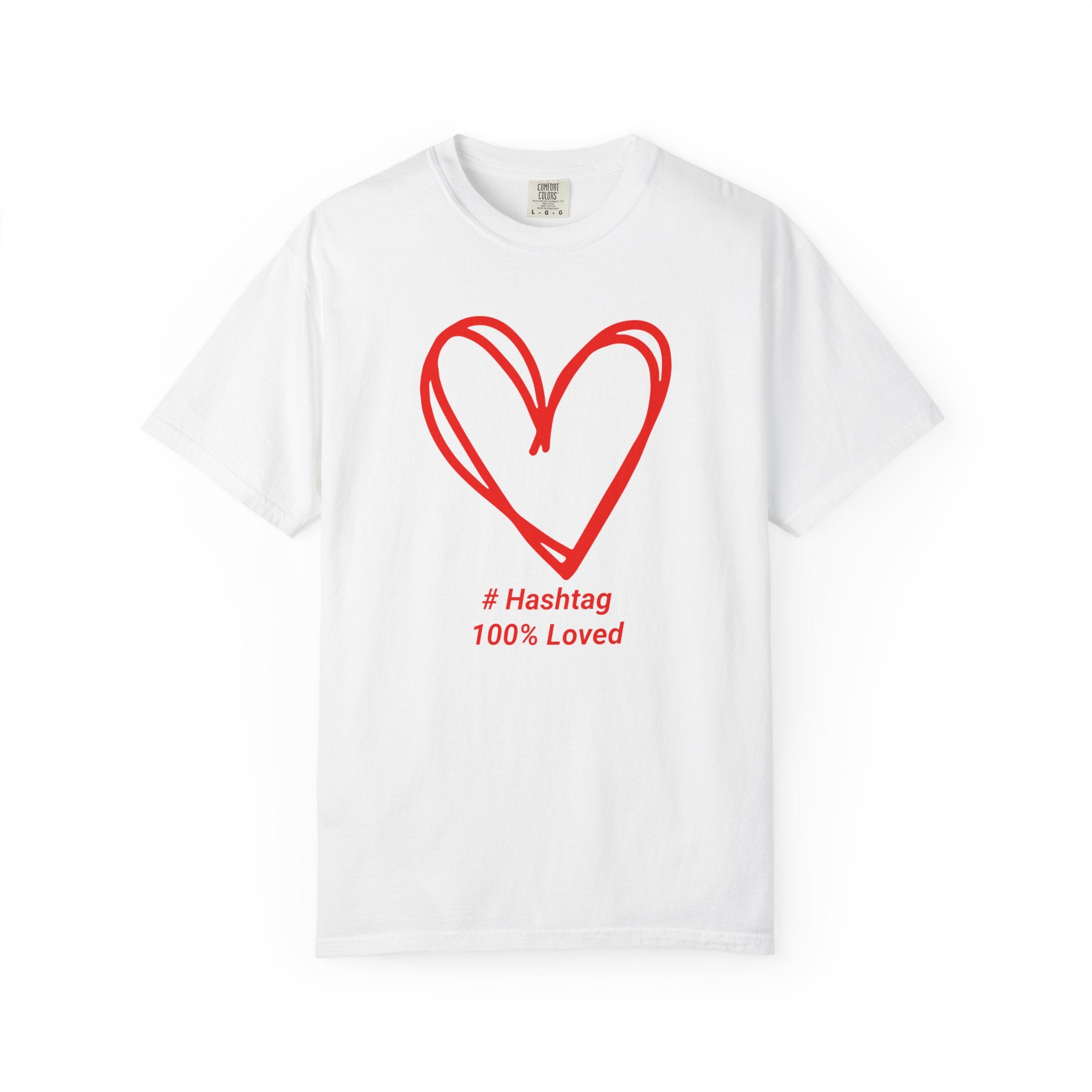 Red Heart Sketch Tee | #Hashtag 100% Loved Graphic T-Shirt