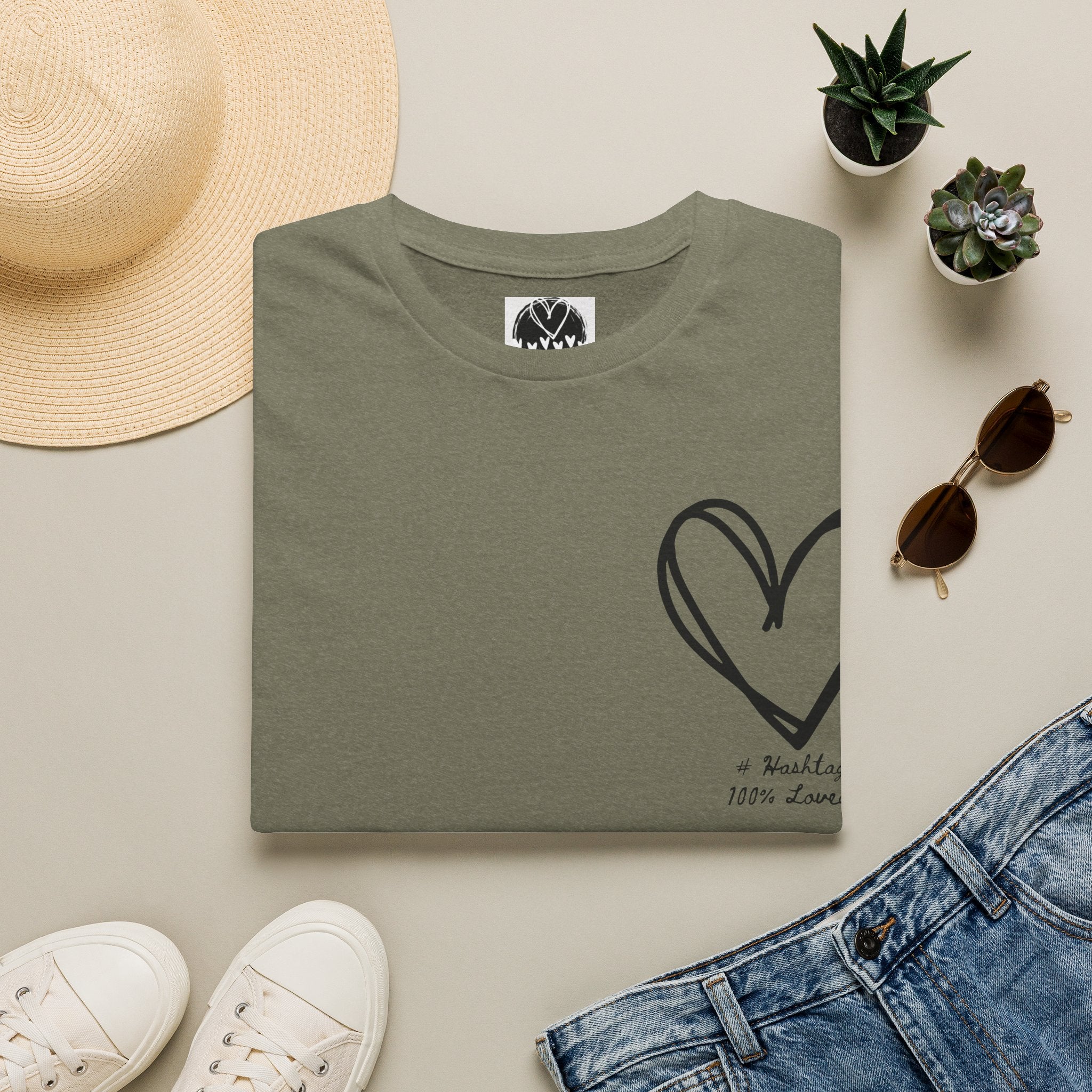 100% Loved T-Shirt — Minimal #Hashtag Love Graphic Tee