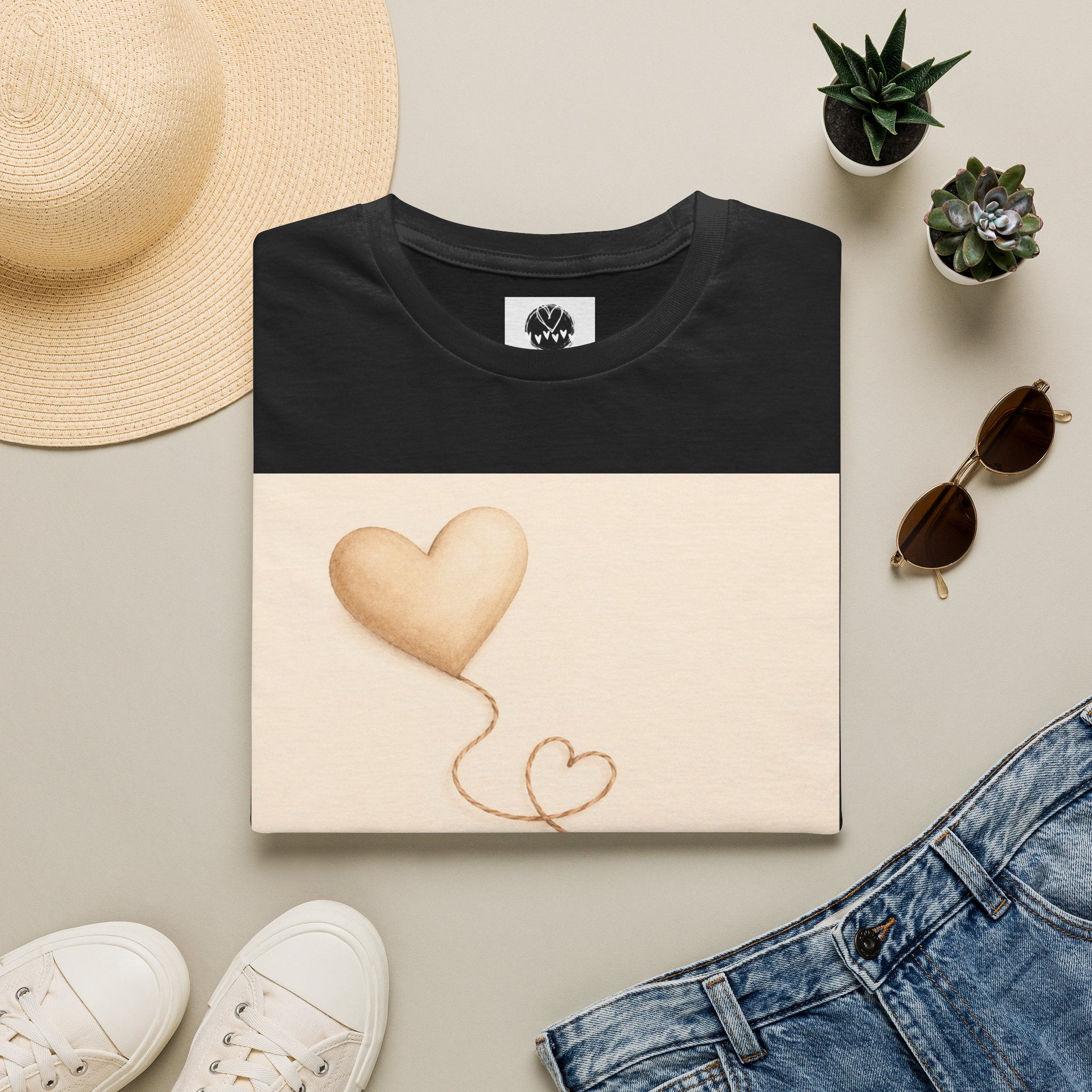 Connected Hearts heart design T-Shirt | love balloon illustration