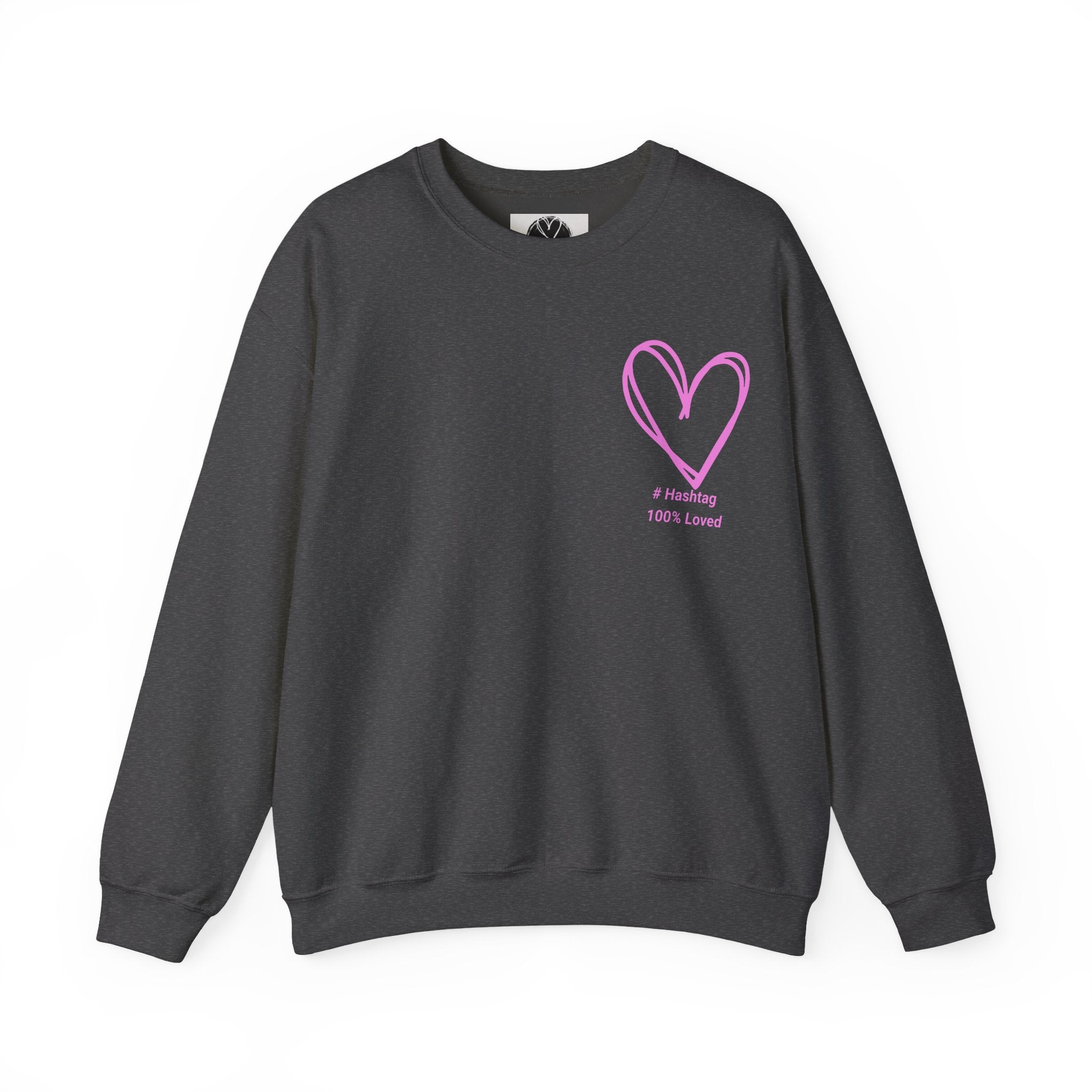 Crewneck Sweatshirt — Pink Heart 'I Choose Me' Minimal Self-Love Design