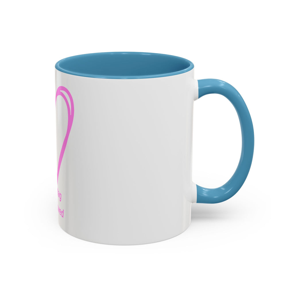 100% Loved Accent Coffee Mug — #Hashtag Heart Design (11/15oz)