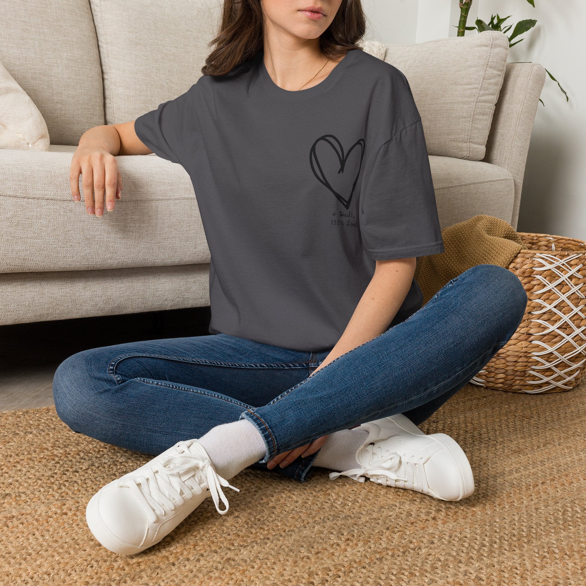 100% Loved T-Shirt — Minimal #Hashtag Love Graphic Tee