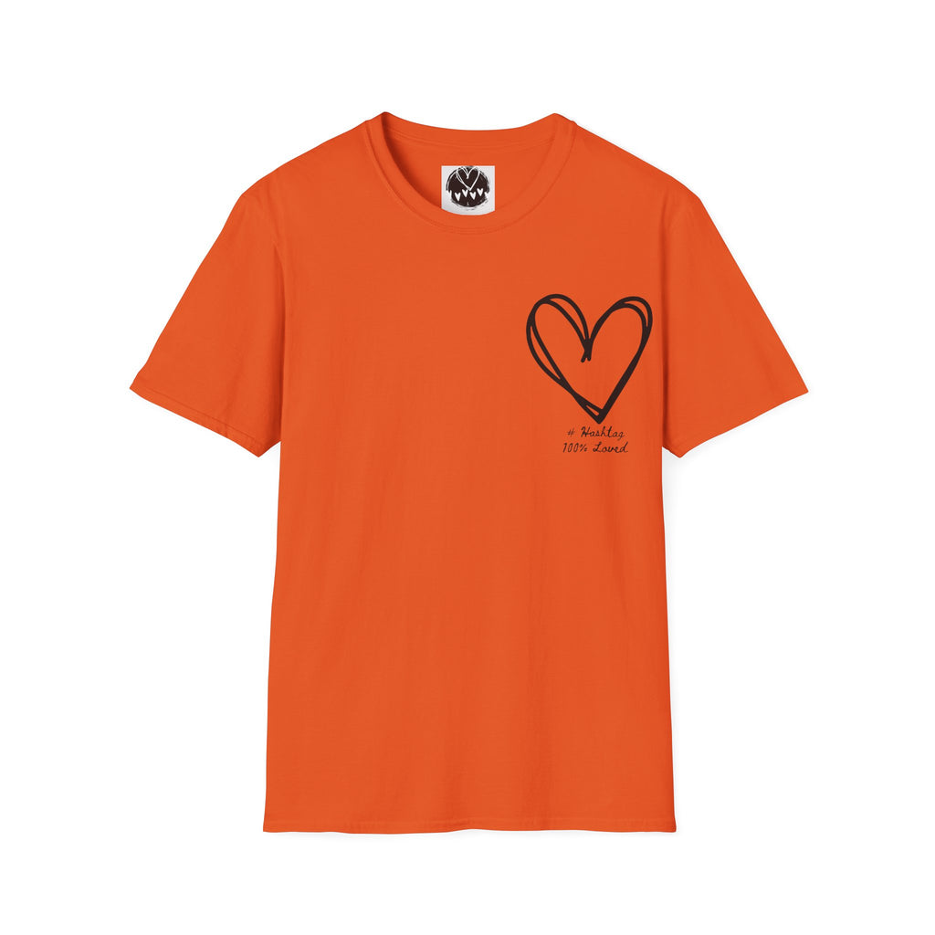 100% Loved T-Shirt — Minimal #Hashtag Love Graphic Tee