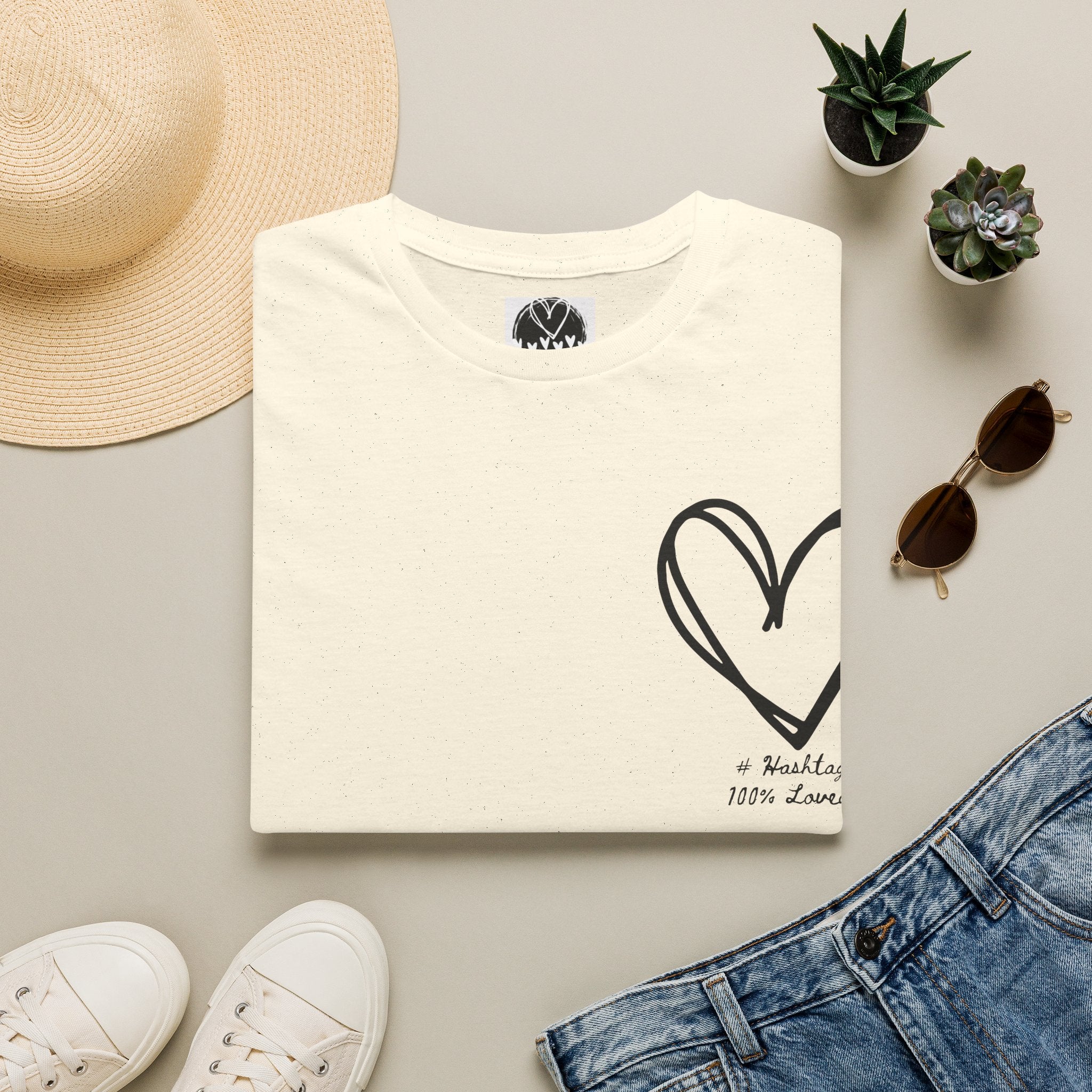 100% Loved T-Shirt — Minimal #Hashtag Love Graphic Tee