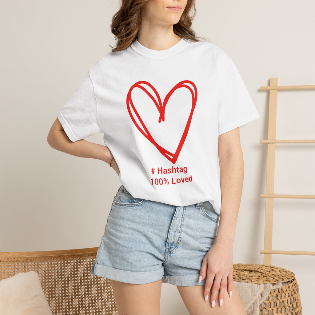 Red Heart Sketch Tee | #Hashtag 100% Loved Graphic T-Shirt