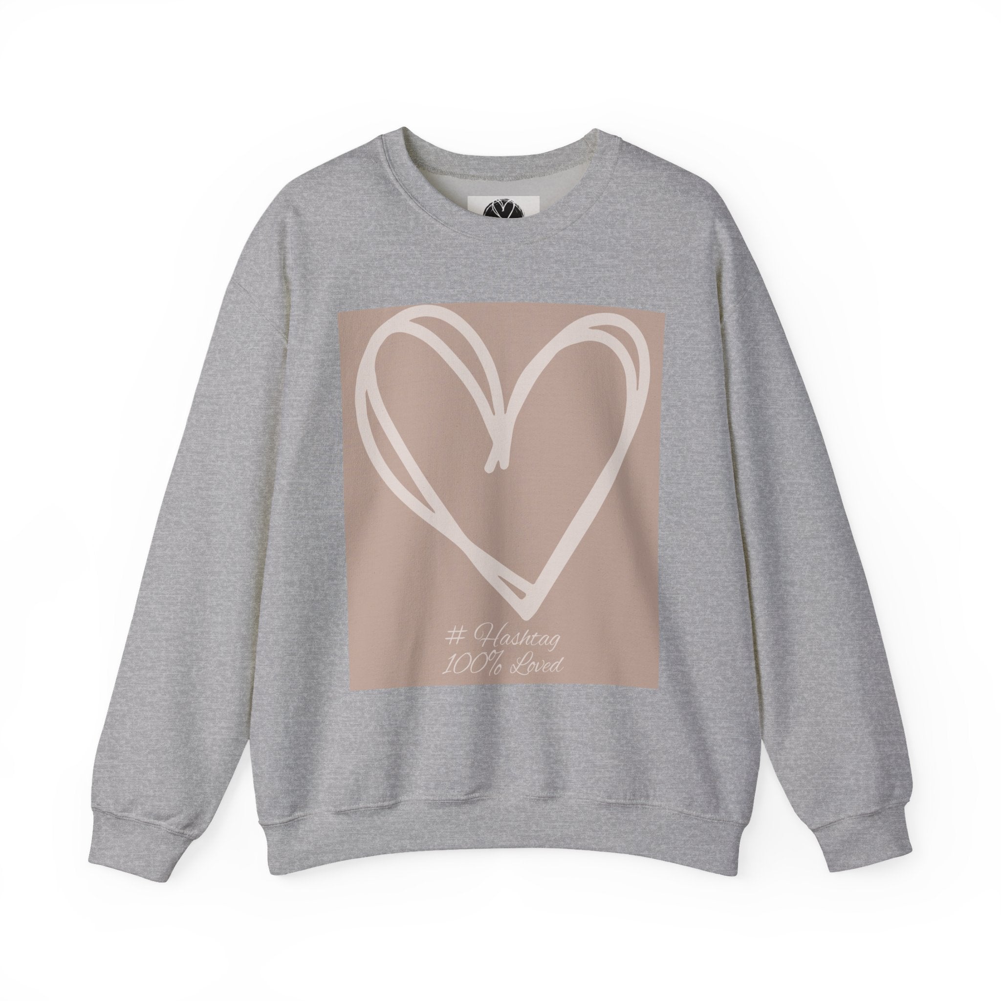 White Heart Crewneck Sweatshirt | #Hashtag 100% Loved