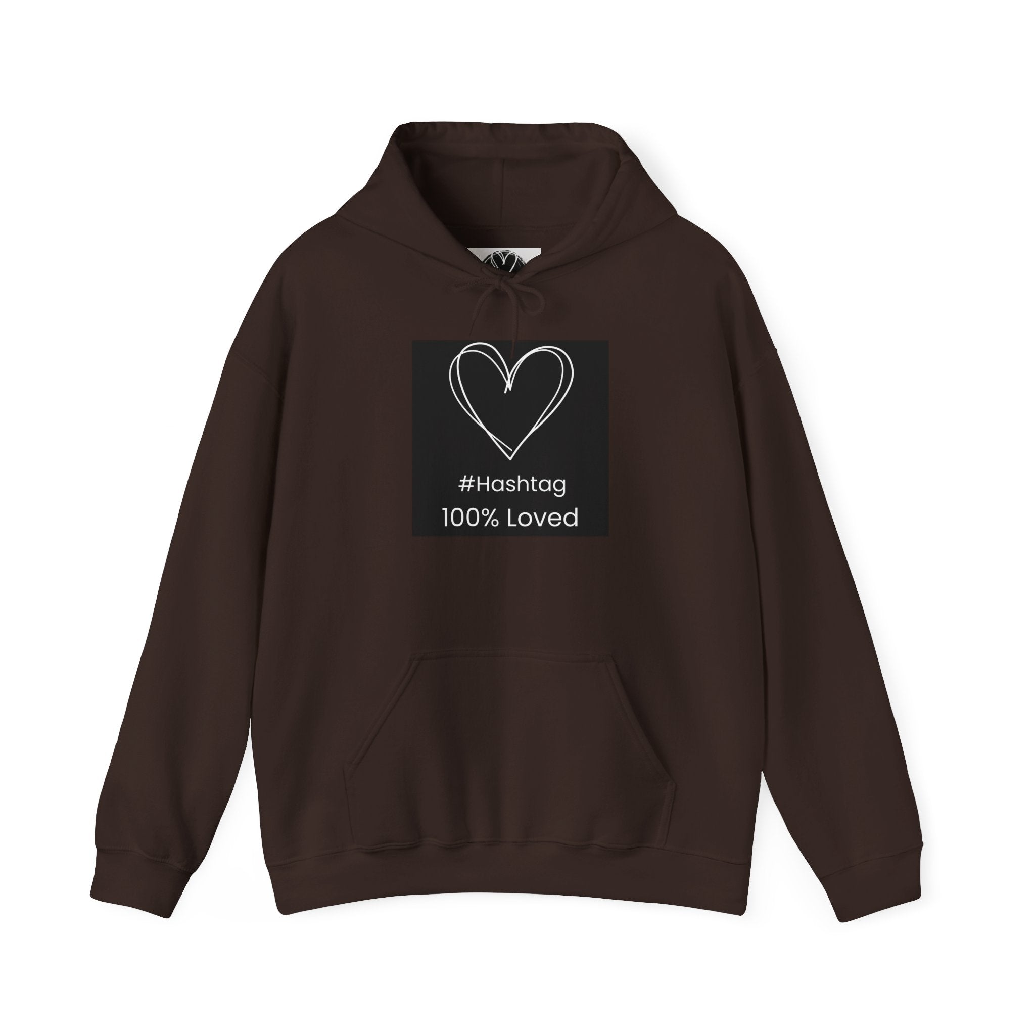 Heart Sketch Hoodie - "#hashtag 100% Loved" Comfort Sweatshirt