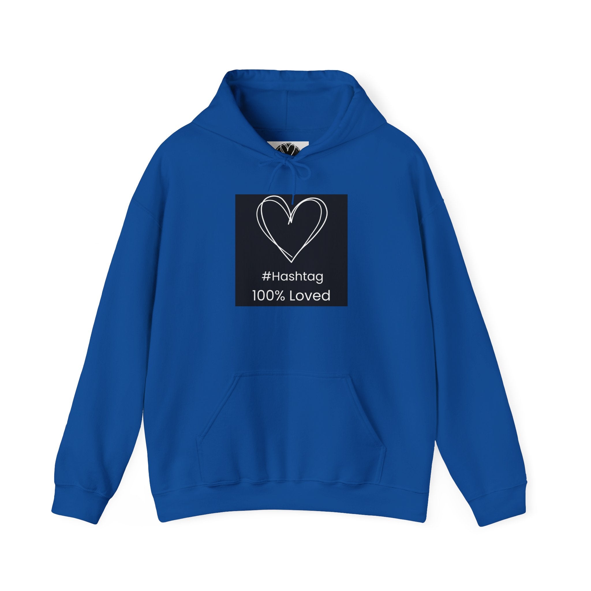 Heart Sketch Hoodie - "#hashtag 100% Loved" Comfort Sweatshirt