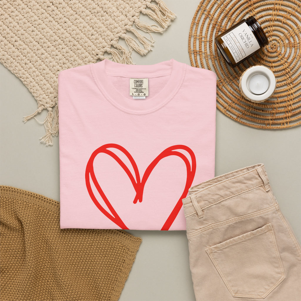 Red Heart Sketch Tee | #Hashtag 100% Loved Graphic T-Shirt