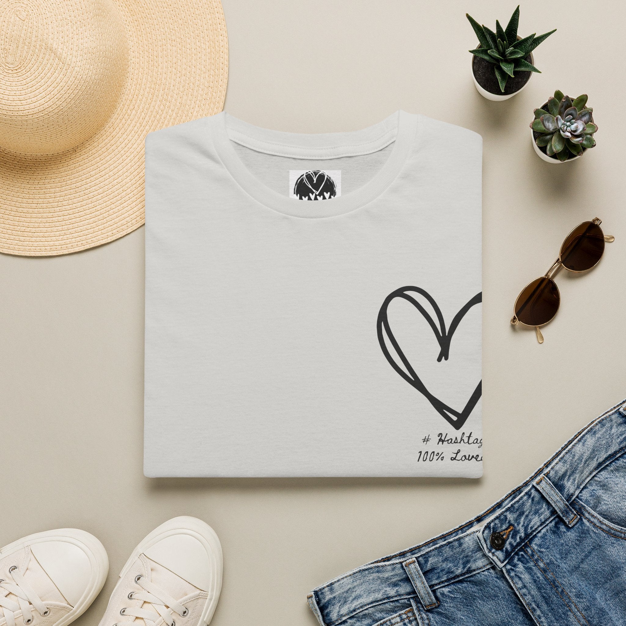 100% Loved T-Shirt — Minimal #Hashtag Love Graphic Tee