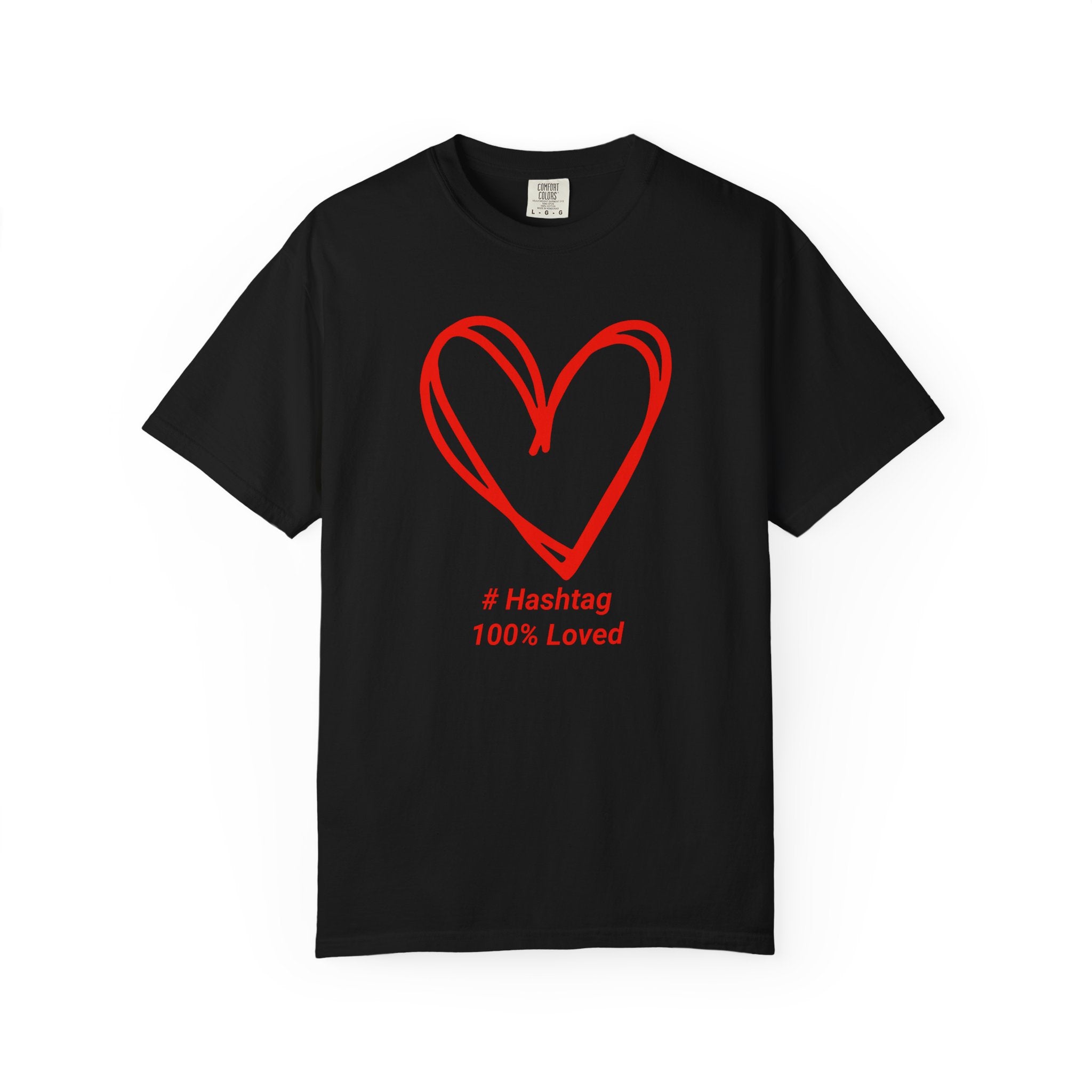 Red Heart Sketch Tee | #Hashtag 100% Loved Graphic T-Shirt