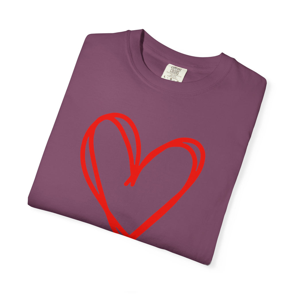 Red Heart Sketch Tee | #Hashtag 100% Loved Graphic T-Shirt