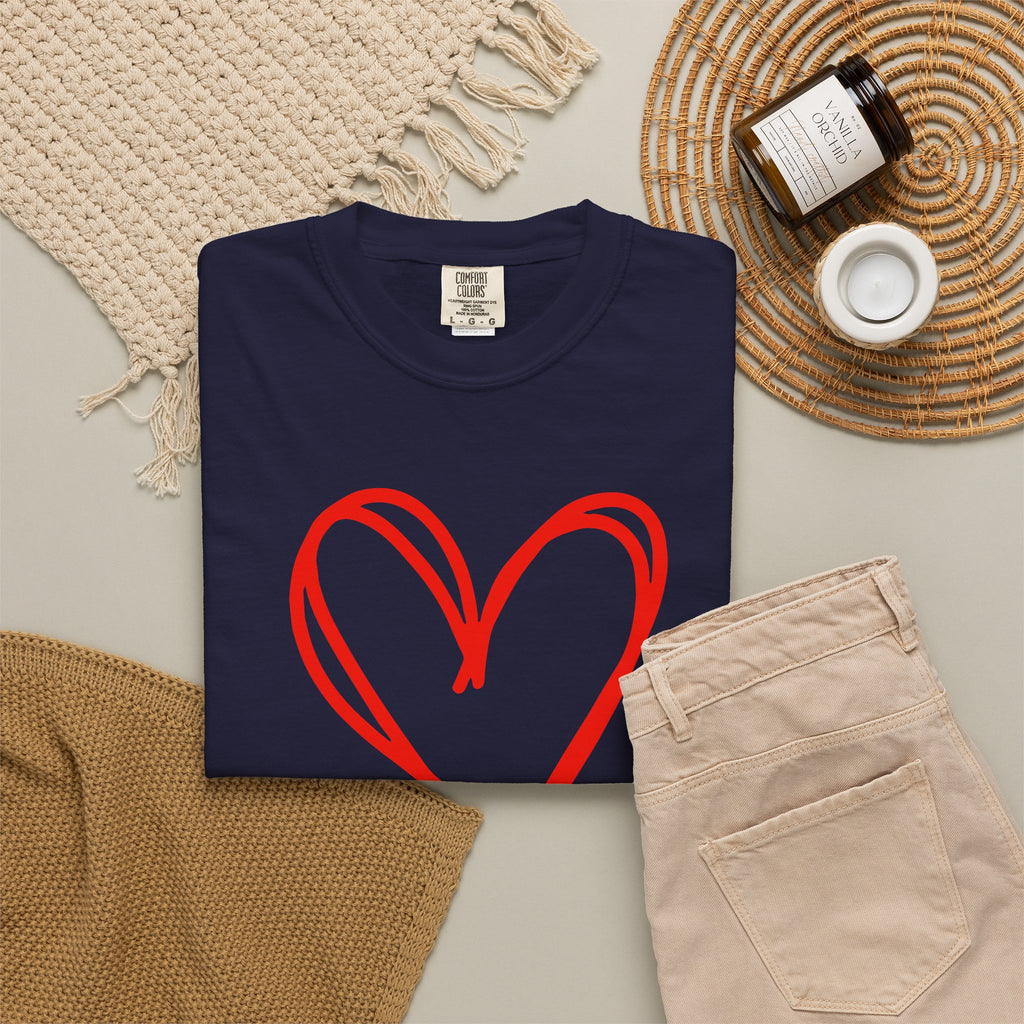 Red Heart Sketch Tee | #Hashtag 100% Loved Graphic T-Shirt