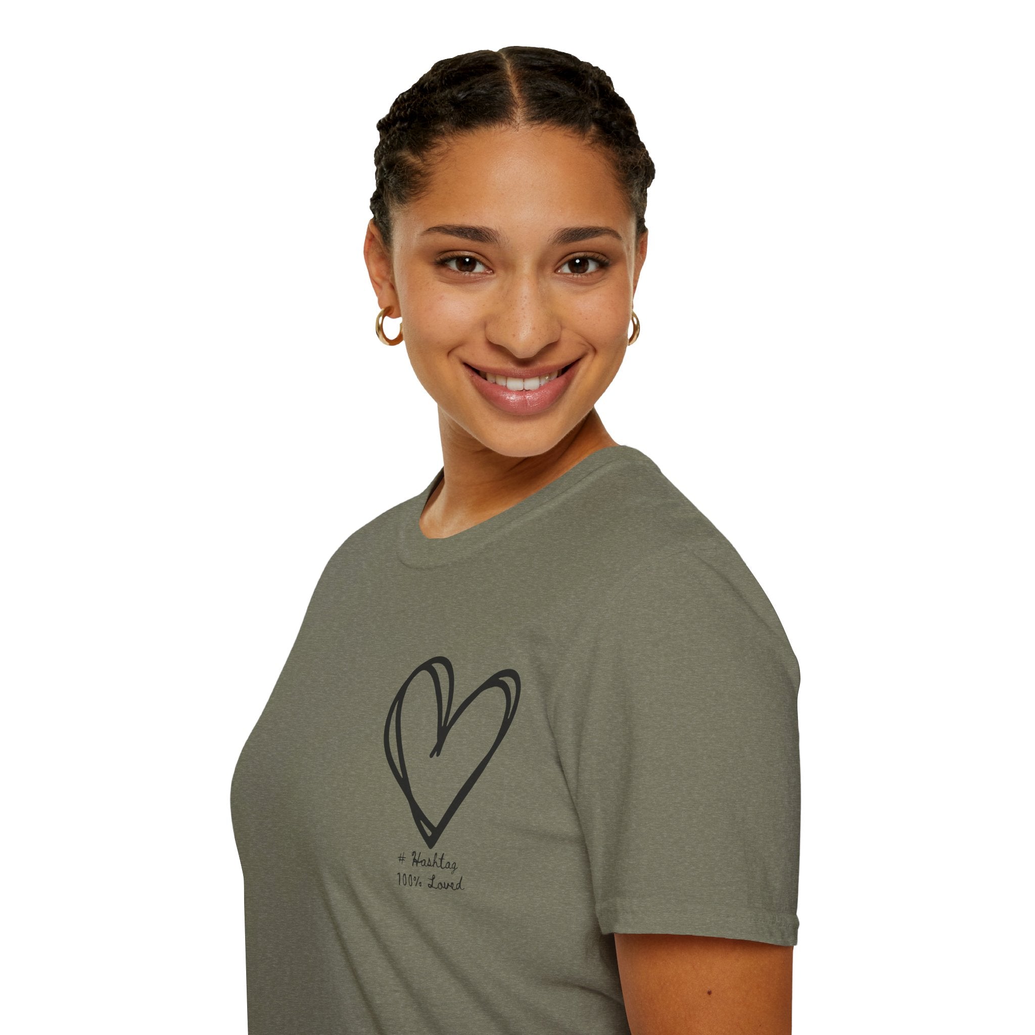 100% Loved T-Shirt — Minimal #Hashtag Love Graphic Tee