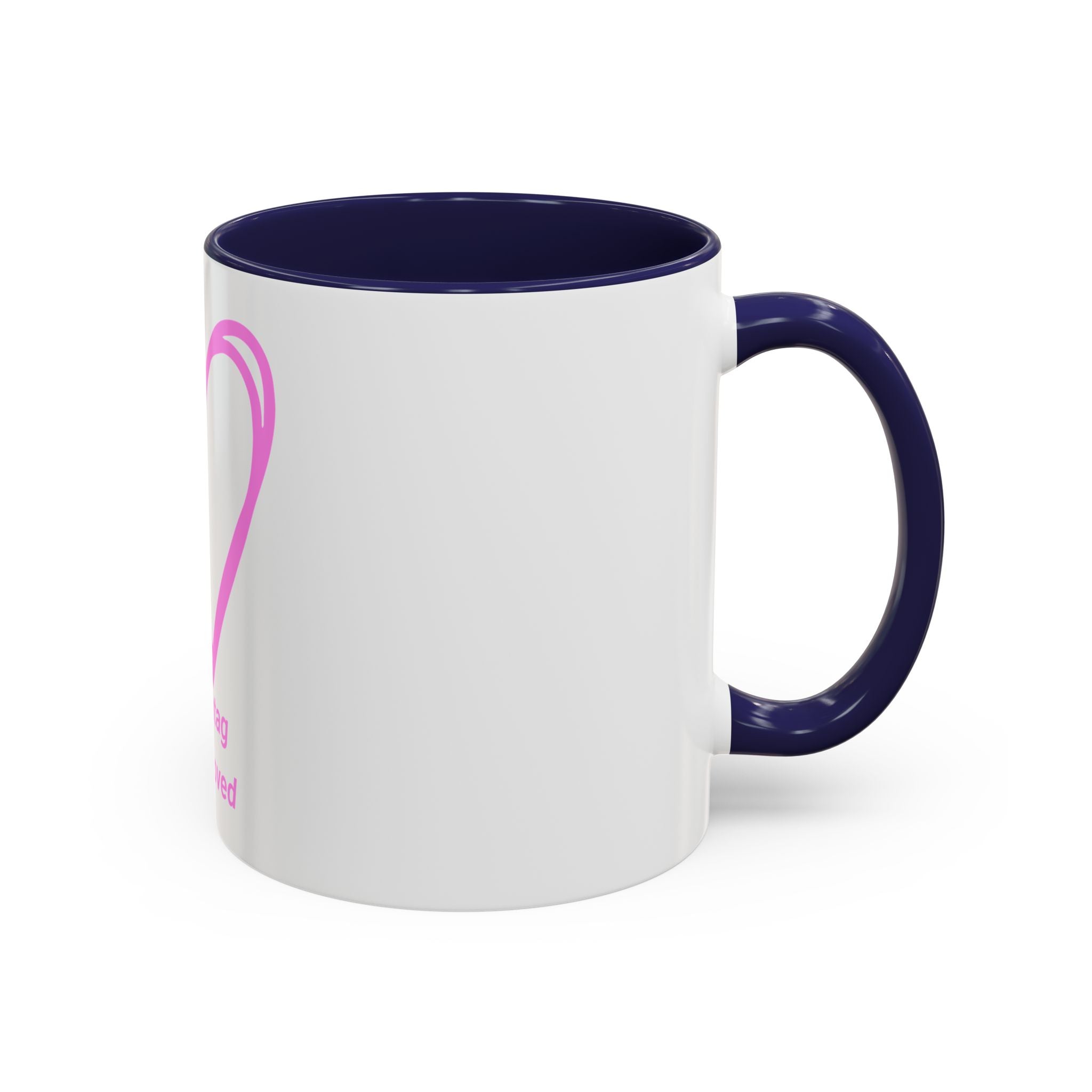 100% Loved Accent Coffee Mug — #Hashtag Heart Design (11/15oz)