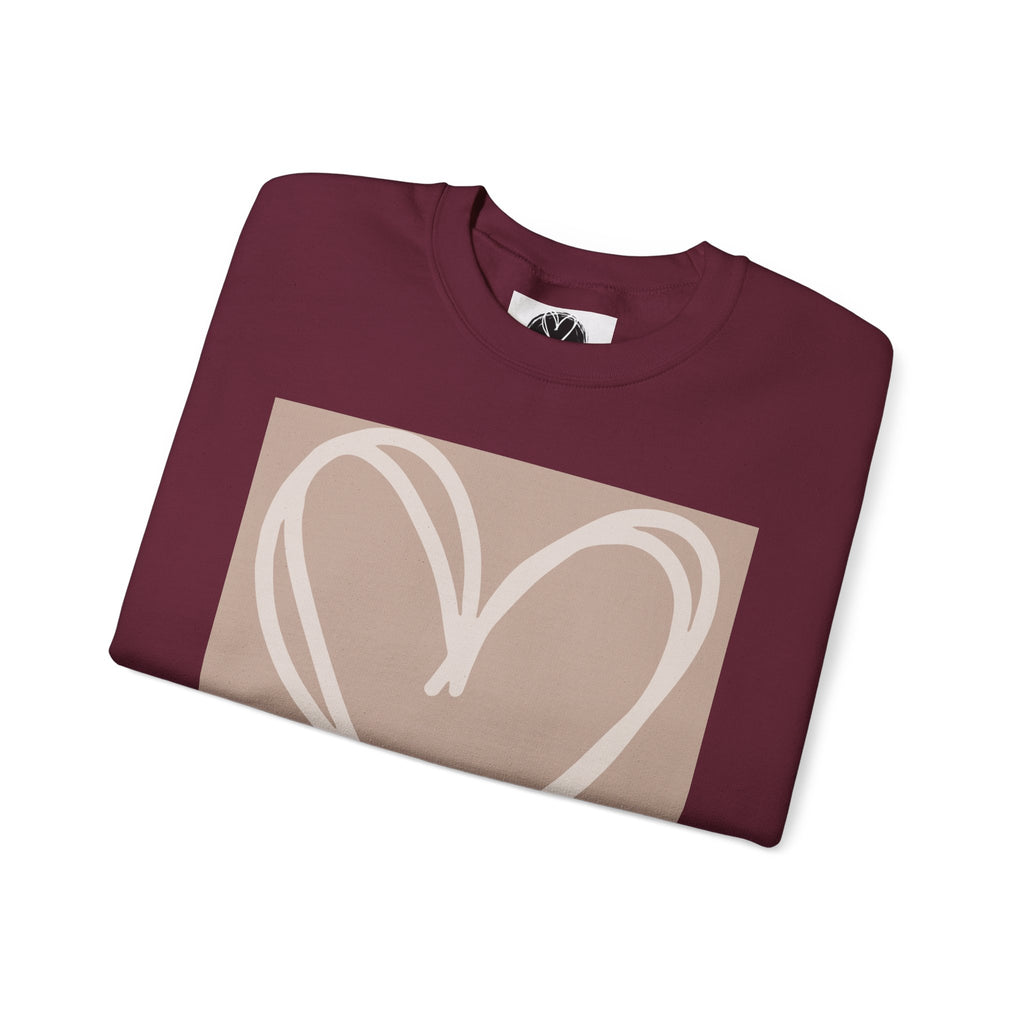White Heart Crewneck Sweatshirt | #Hashtag 100% Loved
