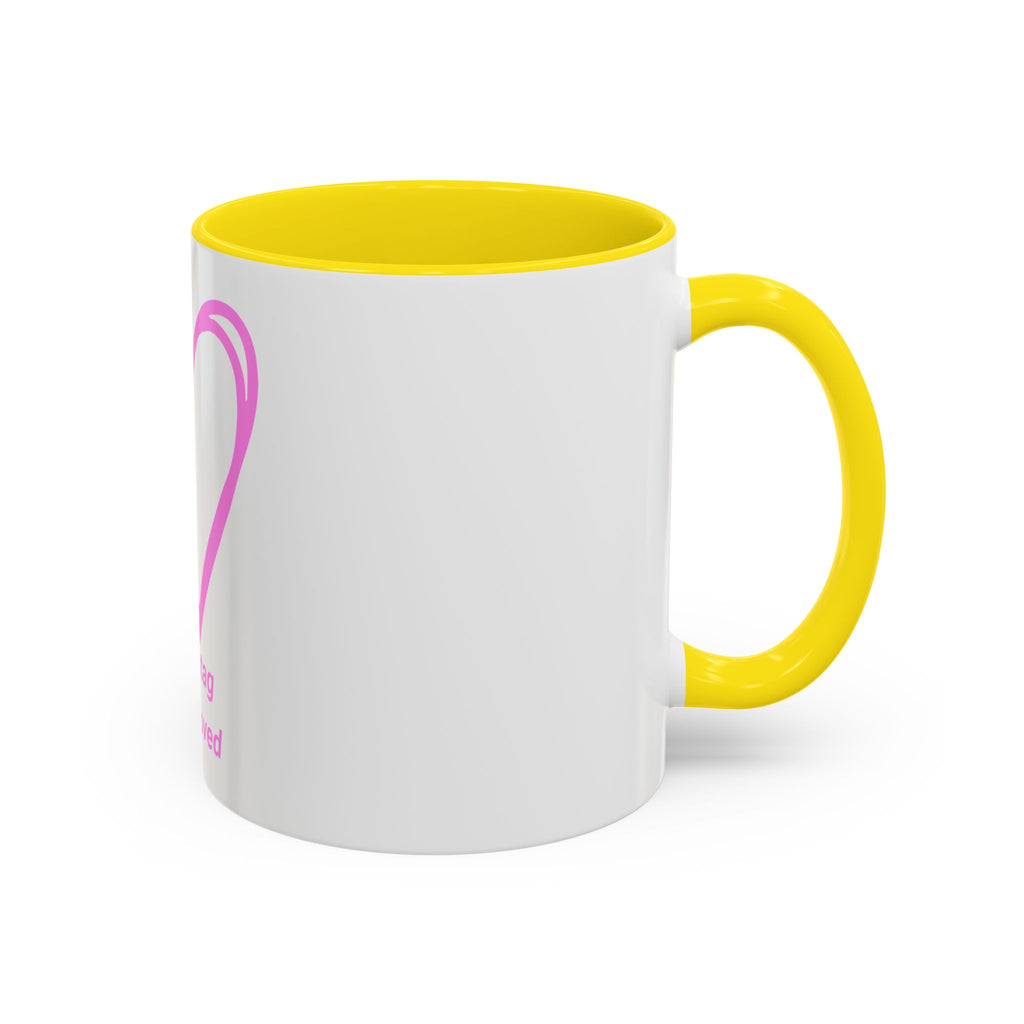100% Loved Accent Coffee Mug — #Hashtag Heart Design (11/15oz)