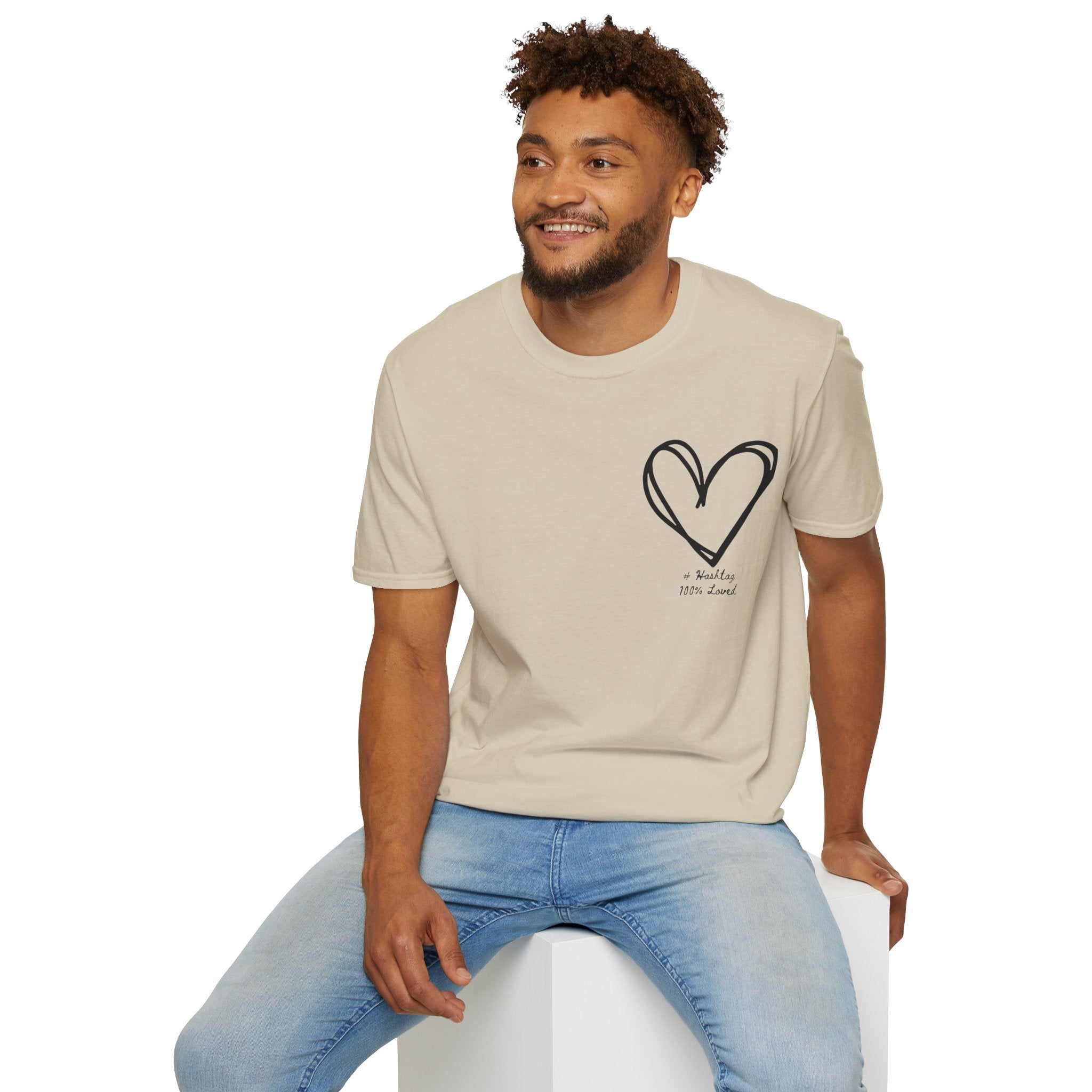 100% Loved T-Shirt — Minimal #Hashtag Love Graphic Tee