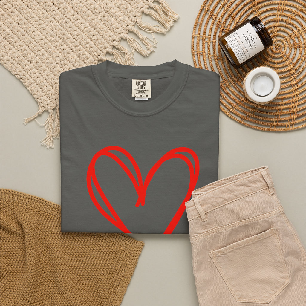 Red Heart Sketch Tee | #Hashtag 100% Loved Graphic T-Shirt