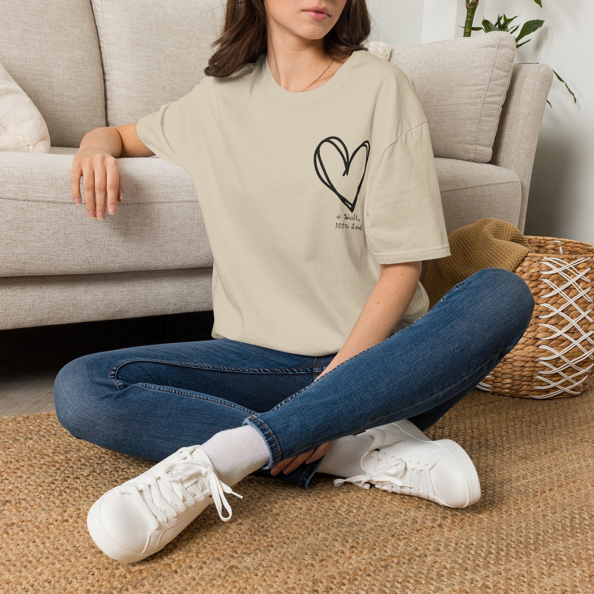 100% Loved T-Shirt — Minimal #Hashtag Love Graphic Tee