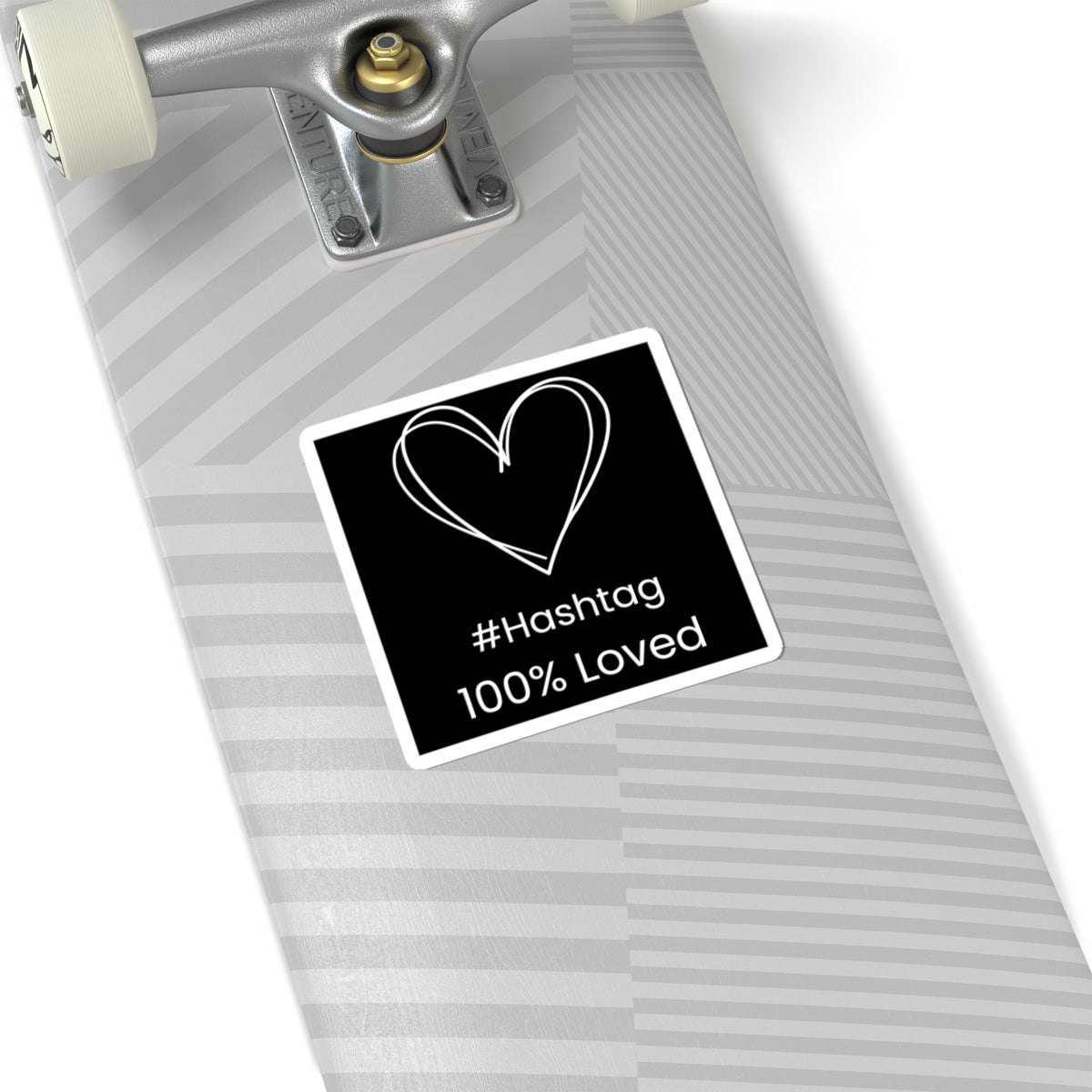 Black Heart Kiss-Cut Sticker | #Hashtag 100% Loved Decal