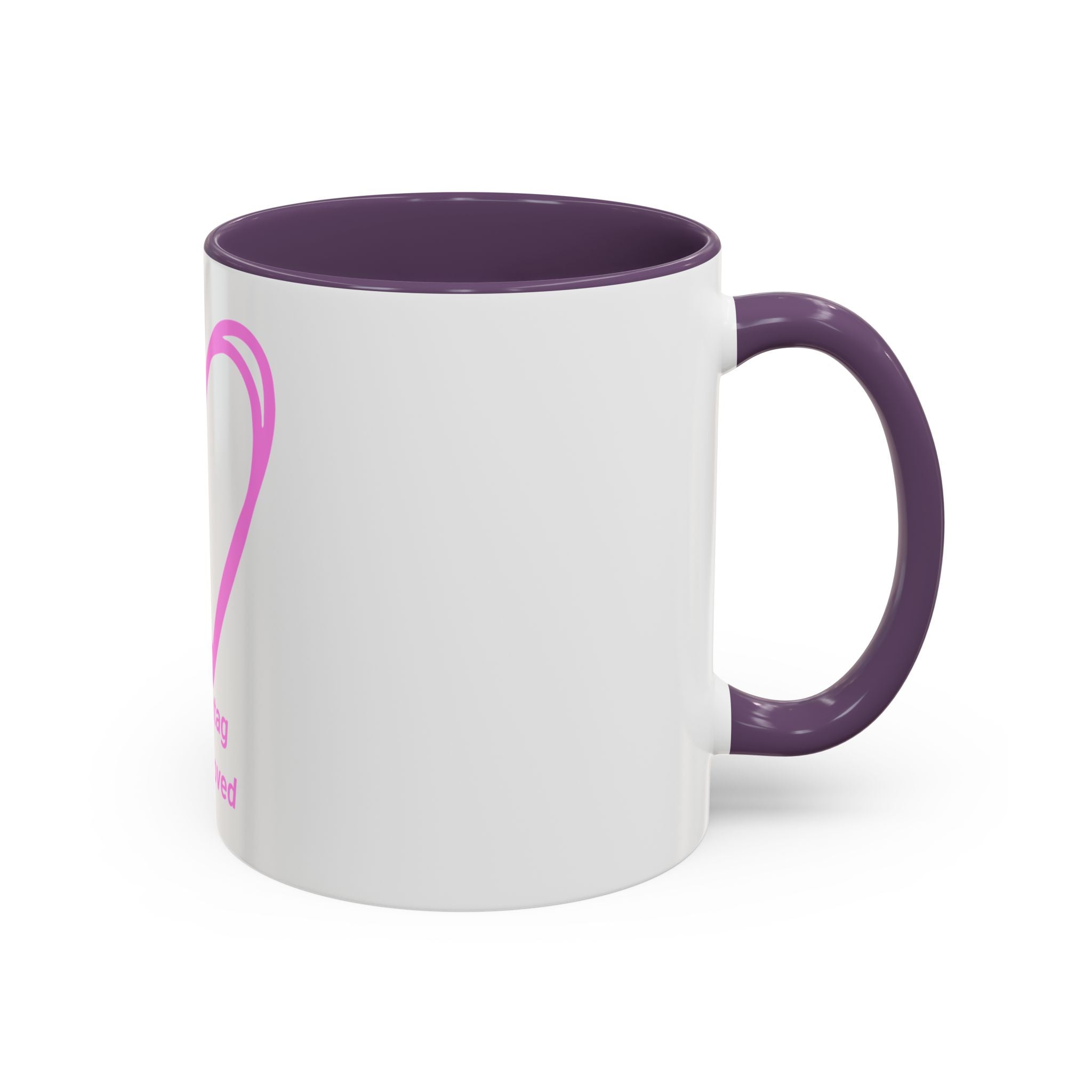 100% Loved Accent Coffee Mug — #Hashtag Heart Design (11/15oz)