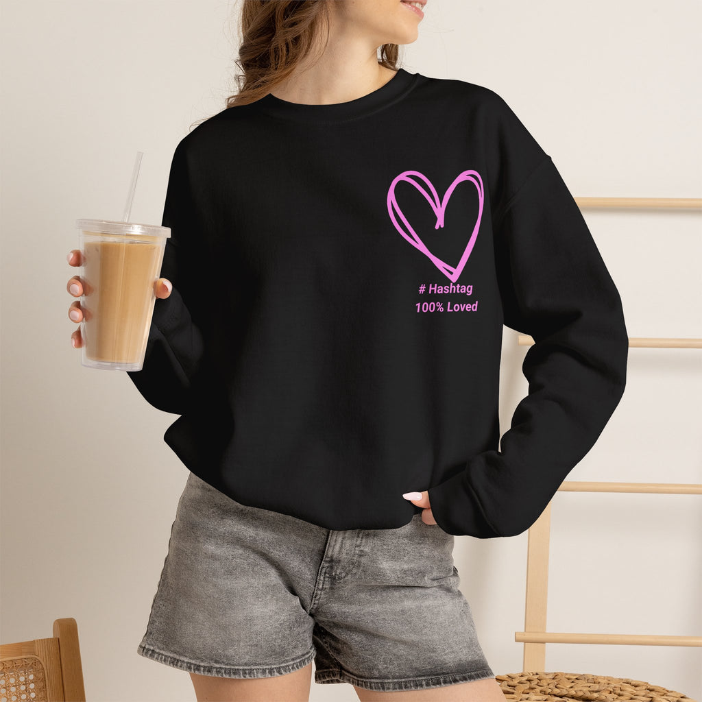 Crewneck Sweatshirt — Pink Heart 'I Choose Me' Minimal Self-Love Design
