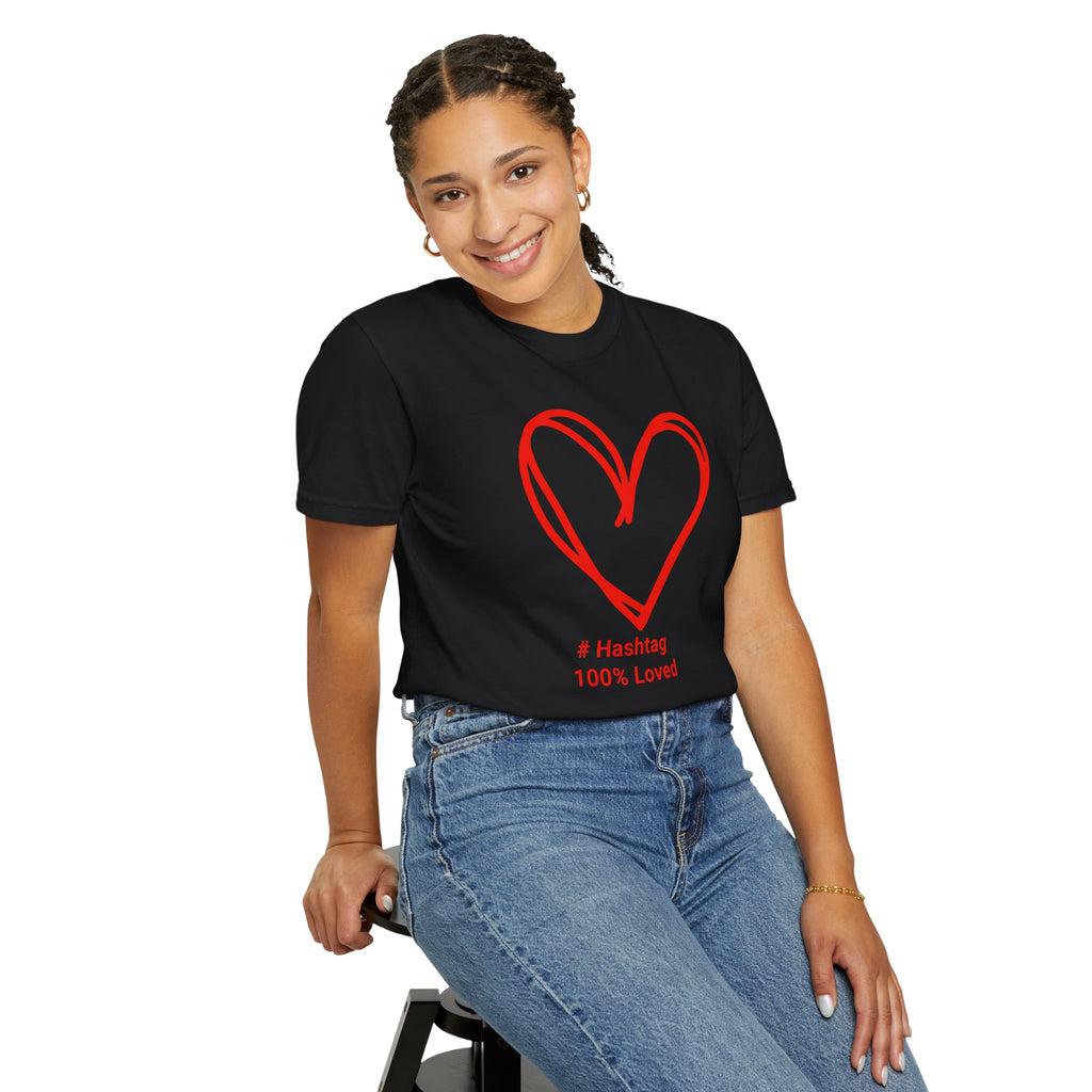 Red Heart Sketch Tee | #Hashtag 100% Loved Graphic T-Shirt