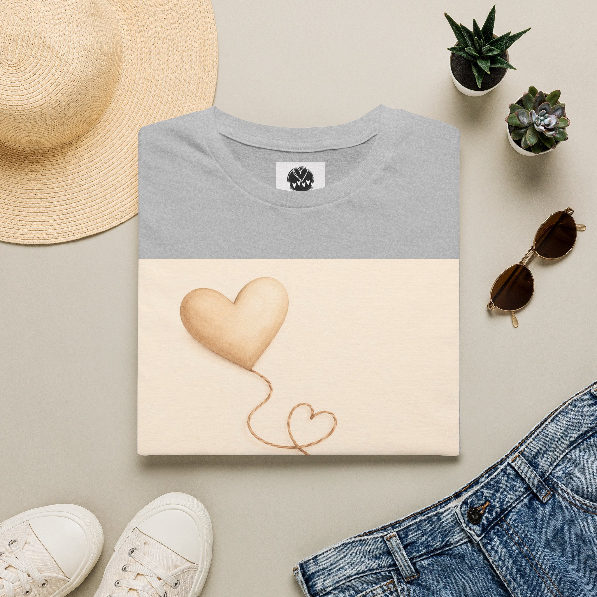 Connected Hearts heart design T-Shirt | love balloon illustration