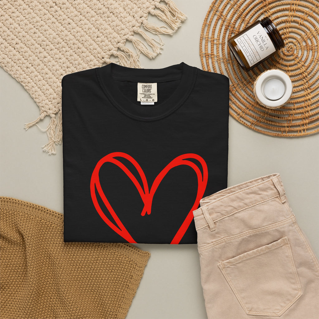 Red Heart Sketch Tee | #Hashtag 100% Loved Graphic T-Shirt
