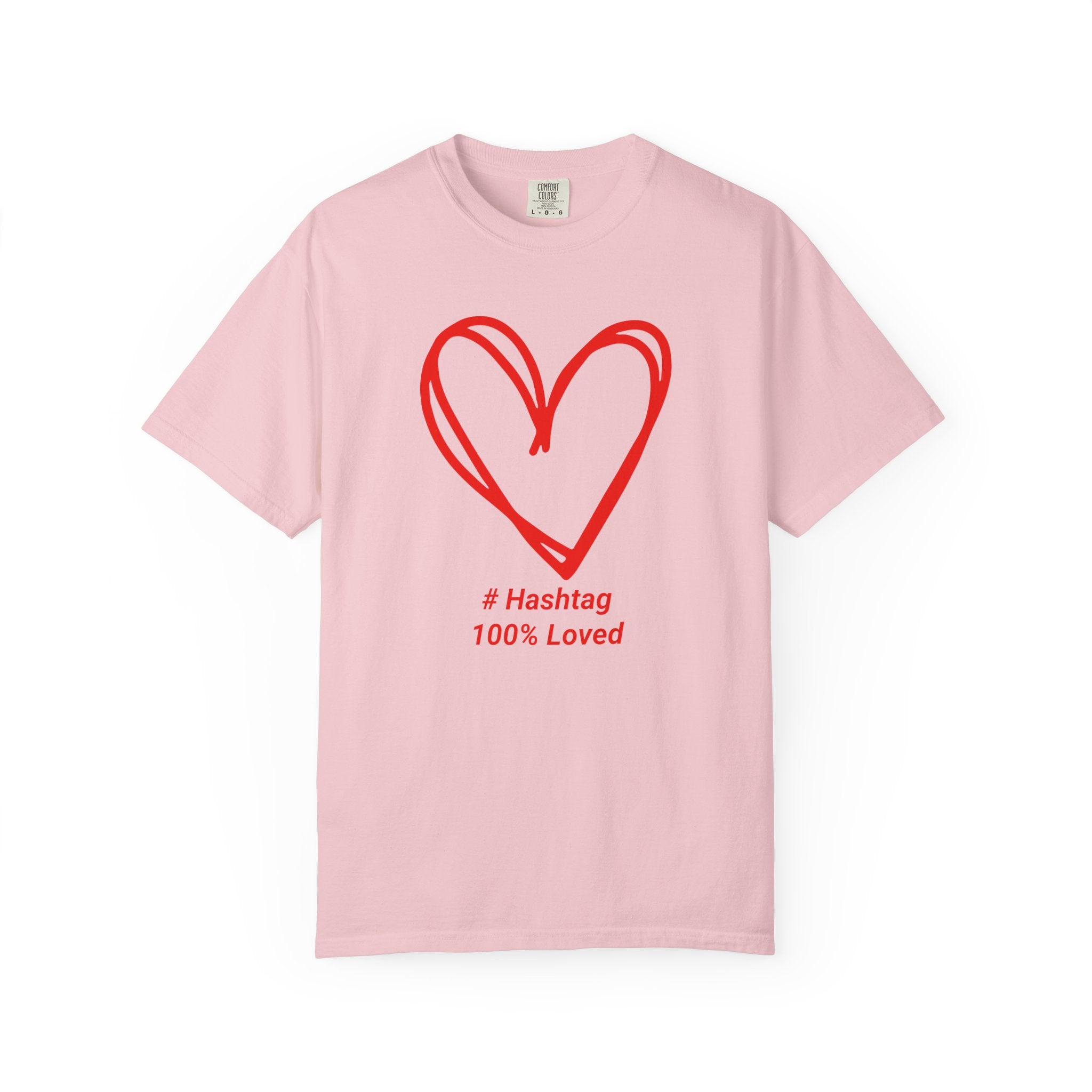 Red Heart Sketch Tee | #Hashtag 100% Loved Graphic T-Shirt