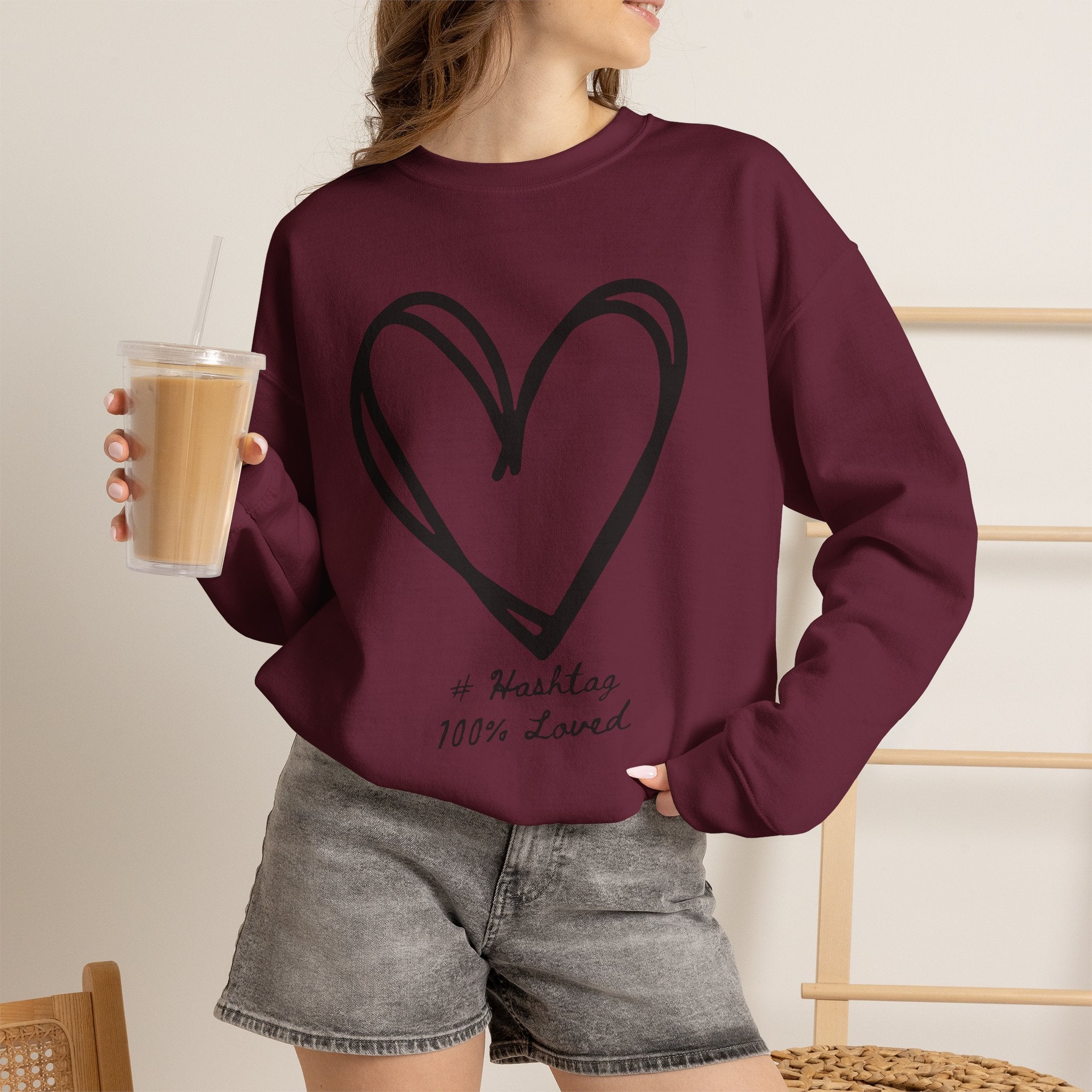 Neutral Bold Crewneck Sweatshirt | 100% Loved Declaration